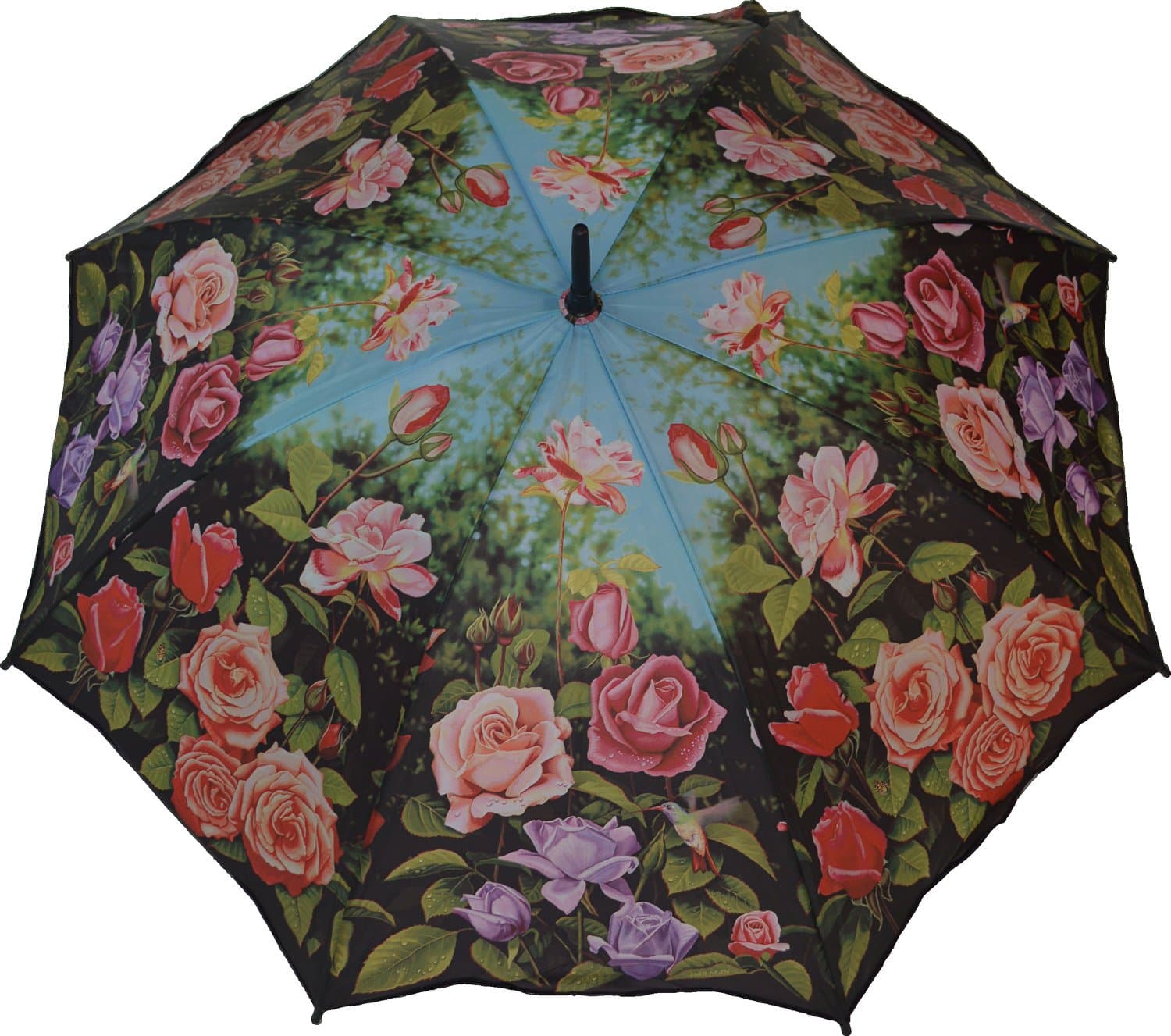 Rose Garden Walking Stick Style Umbrella from the ArtBrollies Collection