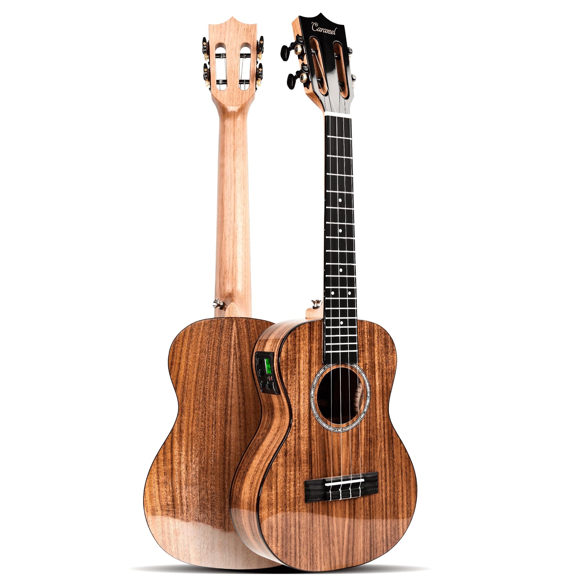 Caramel Glossy All Solid Acacia 26" Tenor Acoustic Electric Ukulele
