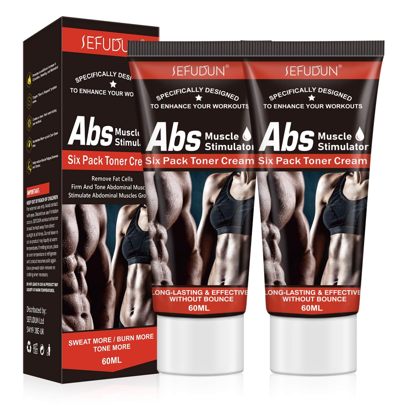 Hot Cream Fat Burner, 2Pack Cellulite Belly Fat Burning Fat Sweat Cream for Abdominal Muscles Growth, Sweat Workout Enhancer Gel Tighten Buttocks Thighs Legs Slimming Cream for Men Women