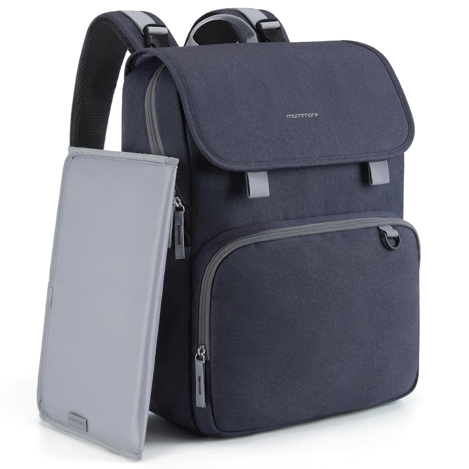 mommore Diaper Bag Backpack Unisex Baby Bag Large Diaper Bag with Changing Pad, Insulated Pockets, Stroller Buckles, Durable Travel Backpack with Luggage Strap