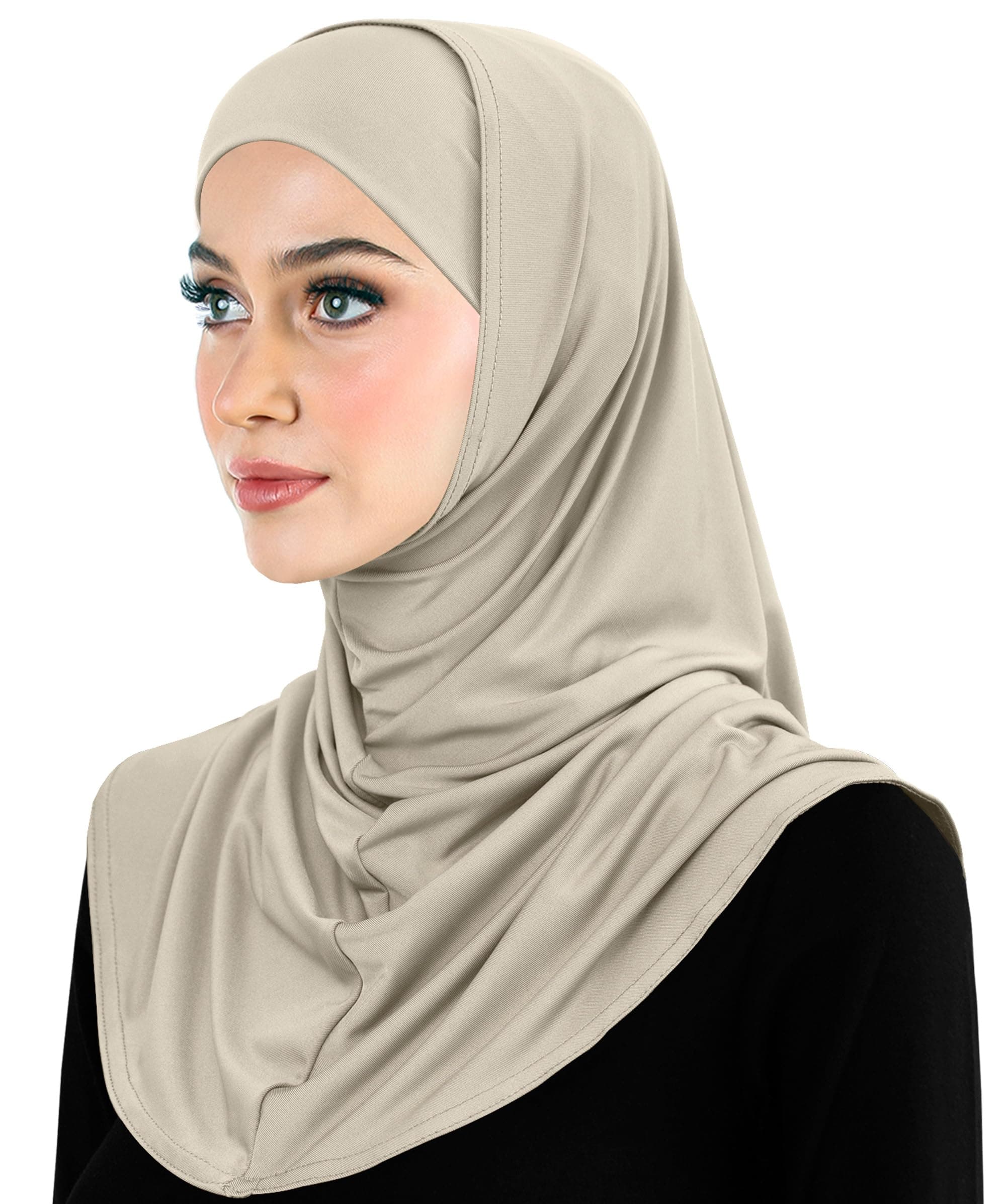 Amira Hijab 2 piece Elastane-Spandex Head Scarf with Underscarf Cap for Women