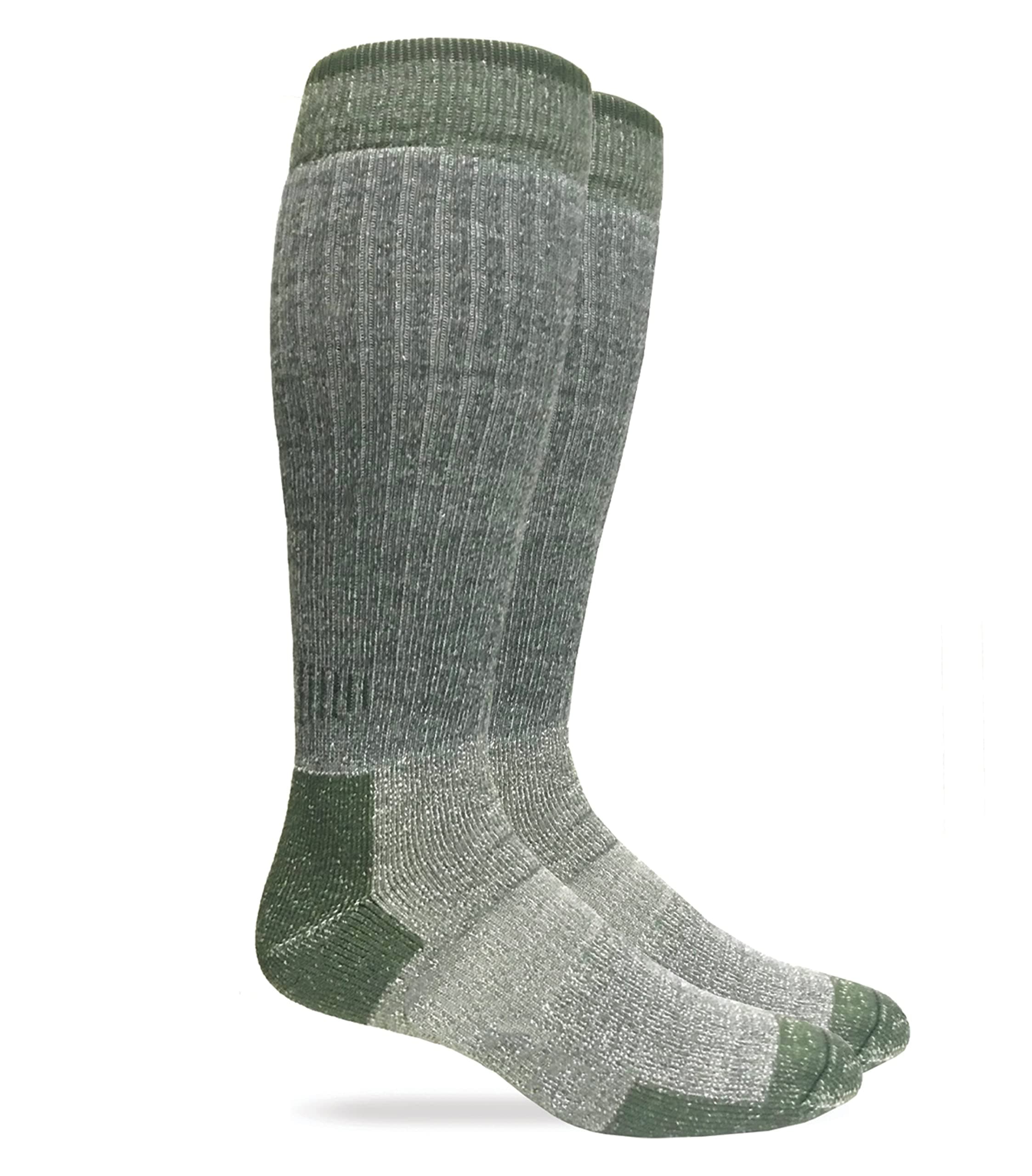 Carolina UltimateTALL Merino Wool Socks, Charcoal/Green, 1 Pair