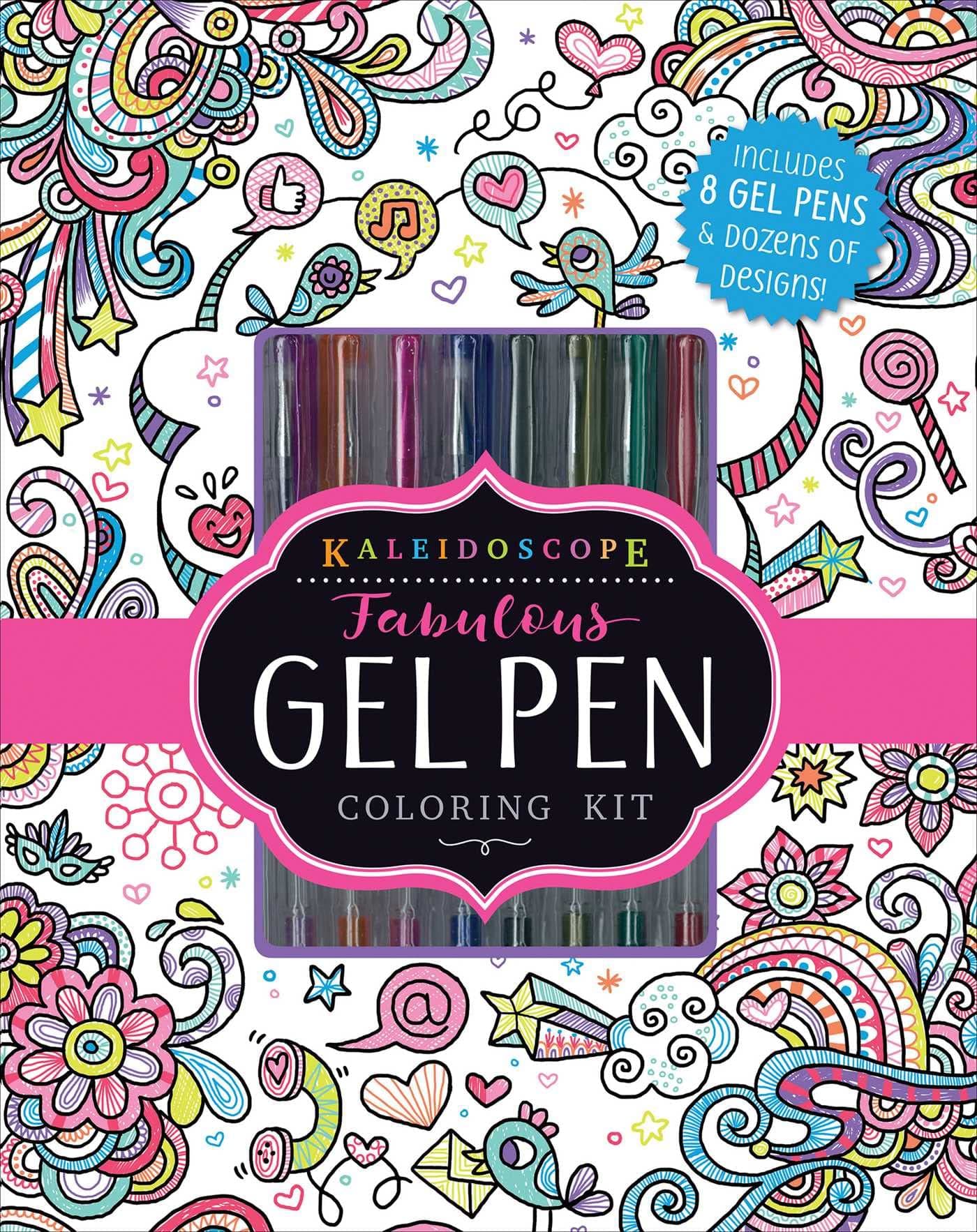 Kaleidoscope: Fabulous Gel Pen Coloring Kit: Includes 8 Gel Pens and Dozens of Designs!