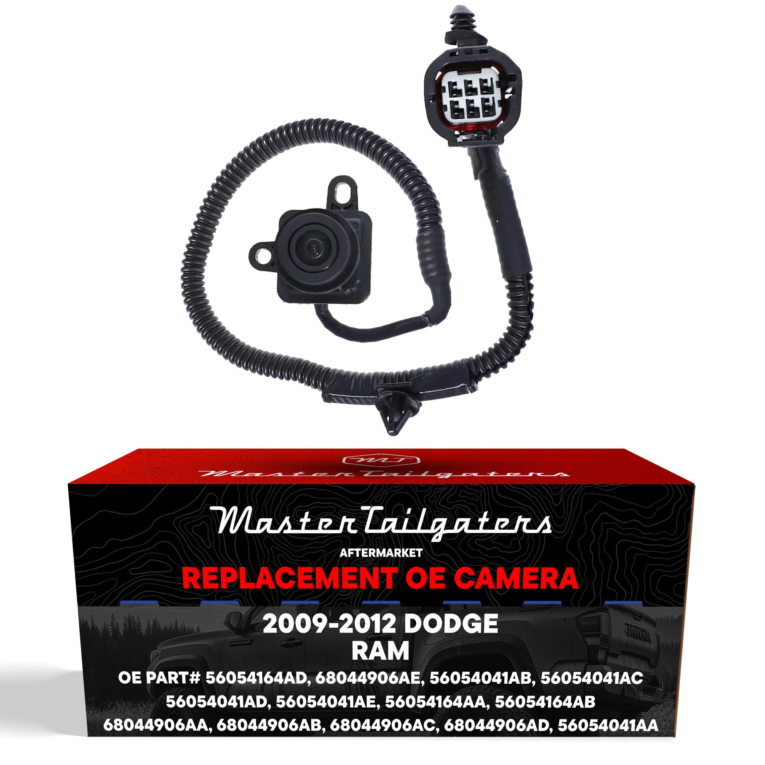 Master Tailgaters Replacement for Dodge Ram (2009-2012) Backup Camera OE Part # 56054164AD, 68044906AE, 56054041AB, 56054041AC, 56054041AD, 56054041AE, 56054164AA, 56054164AB, 68044906AA, 68044906AB
