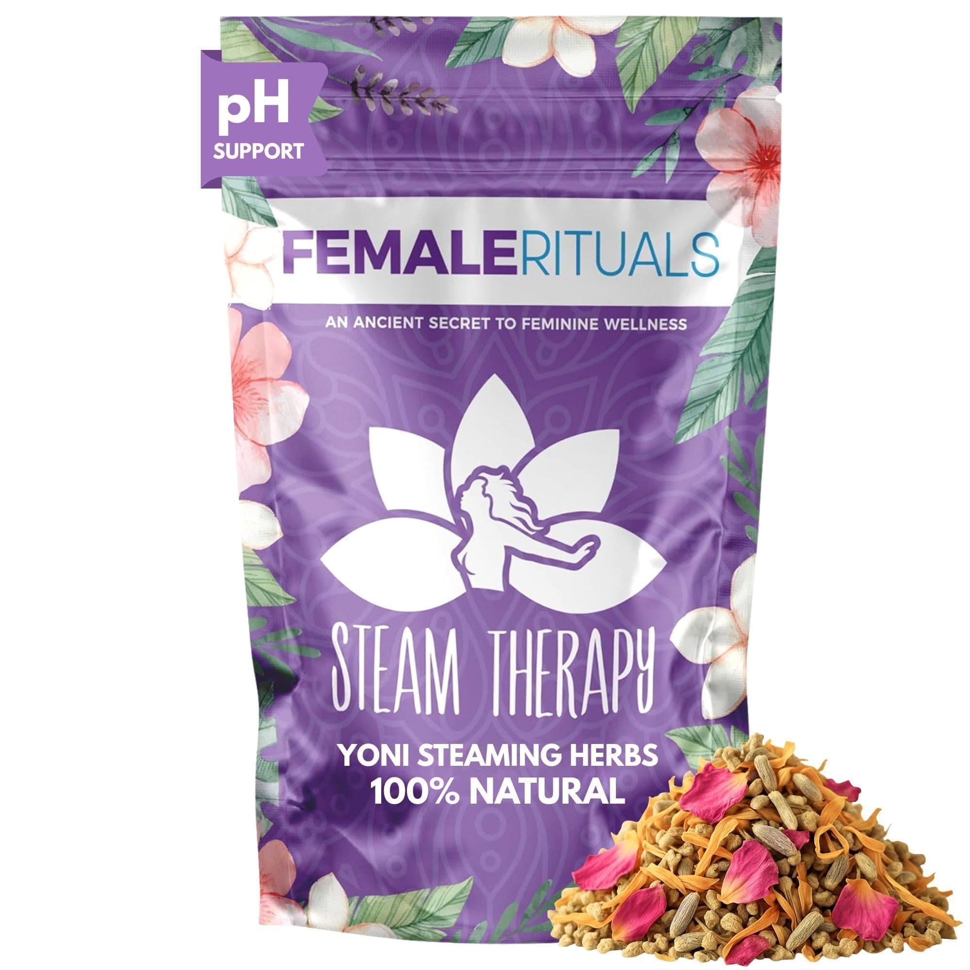 Yoni Steam Herbs (2oz) Natural l Steam Blend to Detox & Cleanse - Yoni l Steam Kit for Menstrual Support, Cleanse, PH Balance & l Dryness - Gentle Yoni Herbs for Steaming Herb Mix