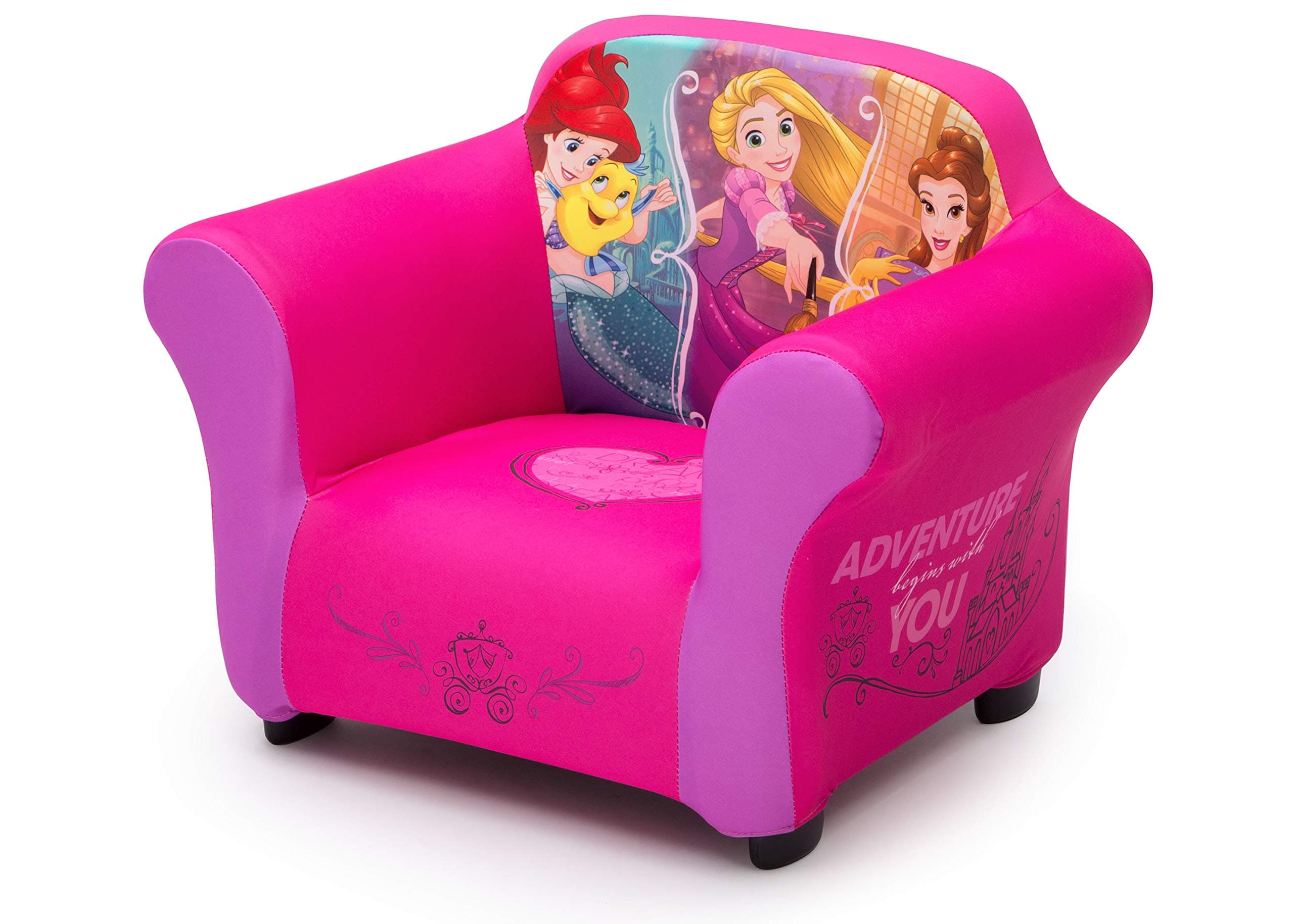 Delta Children Disney Princess Kids Upholstered Chair with Sculpted Plastic Frame