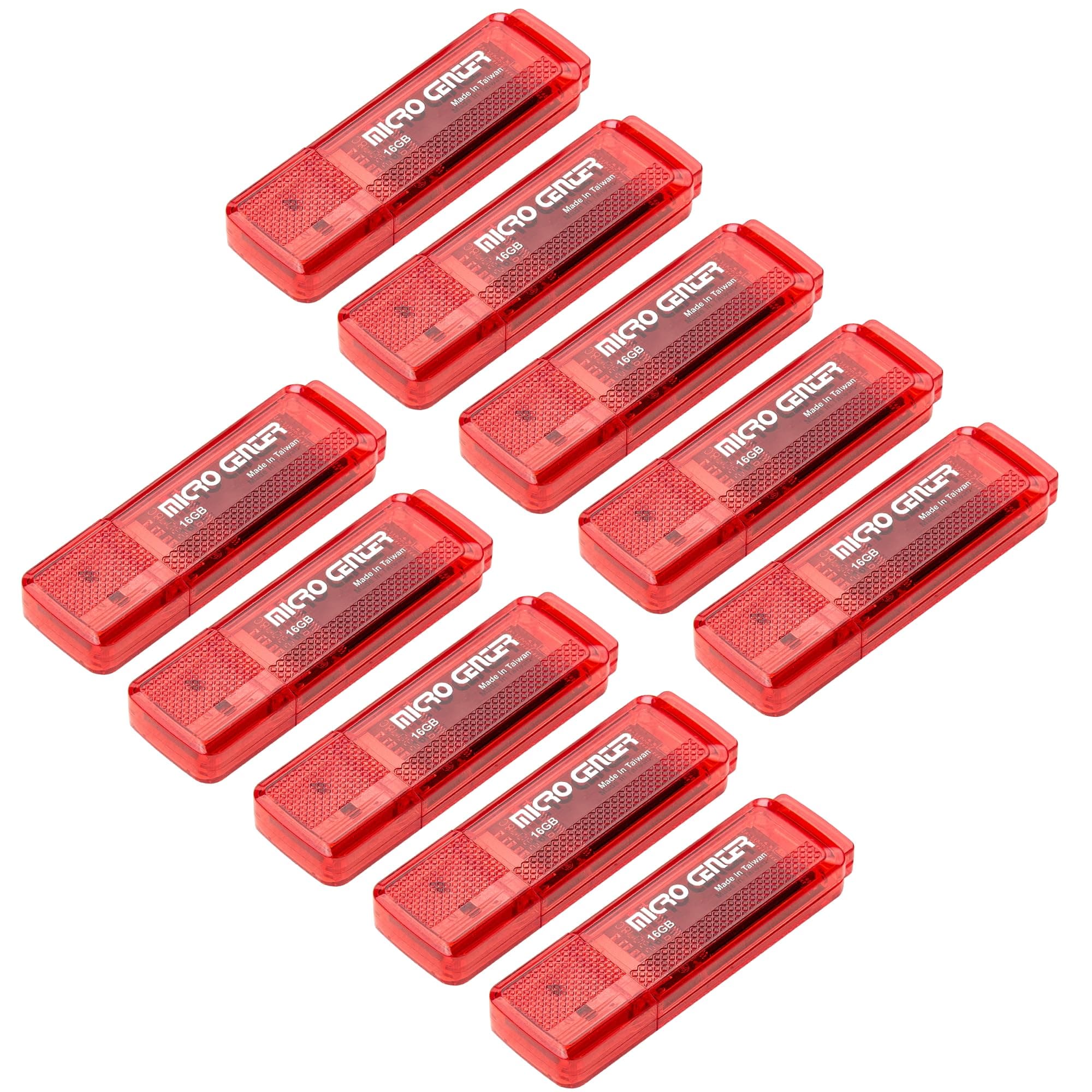 INLAND Micro Center SuperSpeed 10 Pack 16GB USB 3.0 Flash Drive Gum Size Memory Stick Thumb Drive Data Storage Jump Drive, 10X Faster Than USB 2.0 USB Drive (16G 10-Pack)