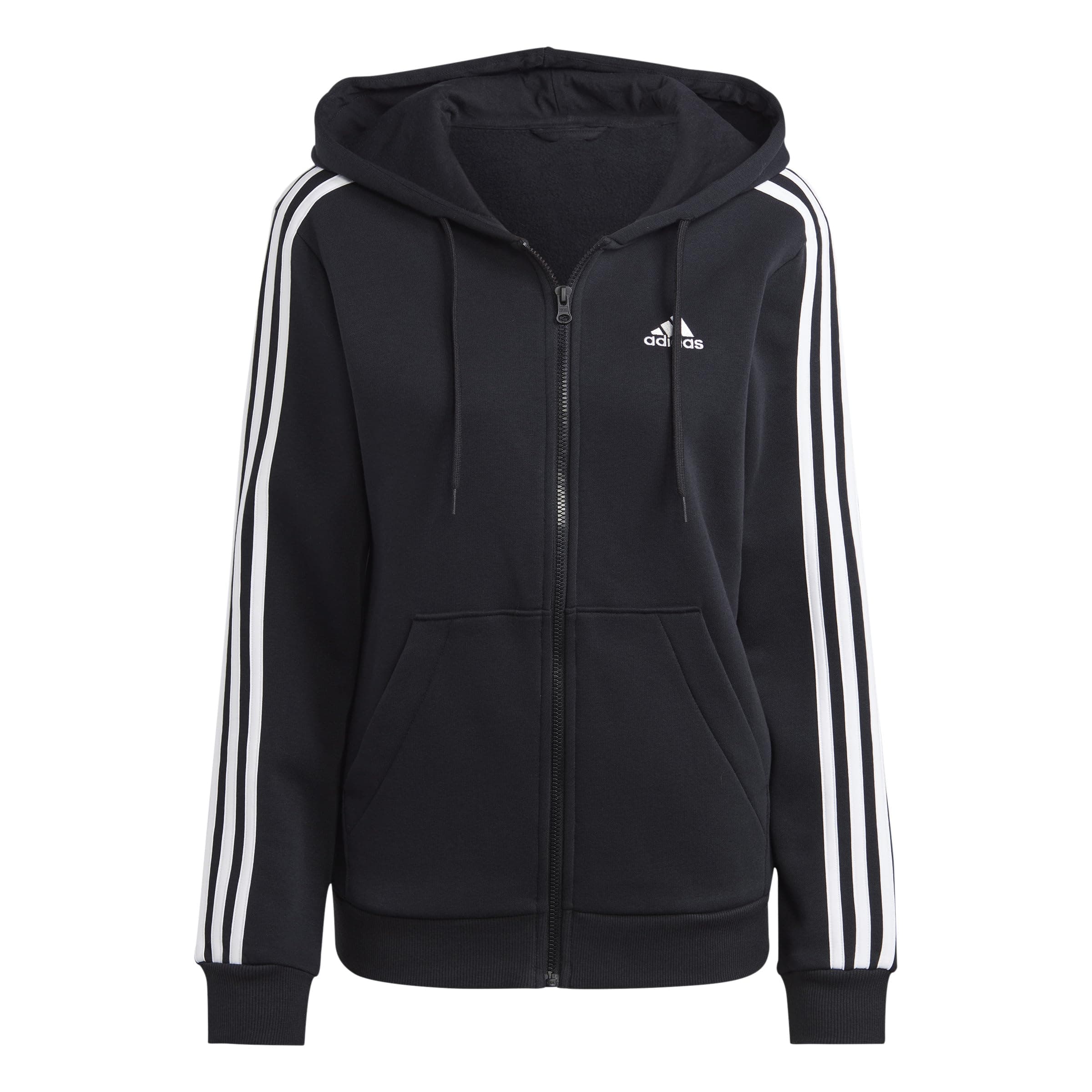 adidasWomen's Essentials 3-stripes Full-zip Fleece Hoodie Hoodie