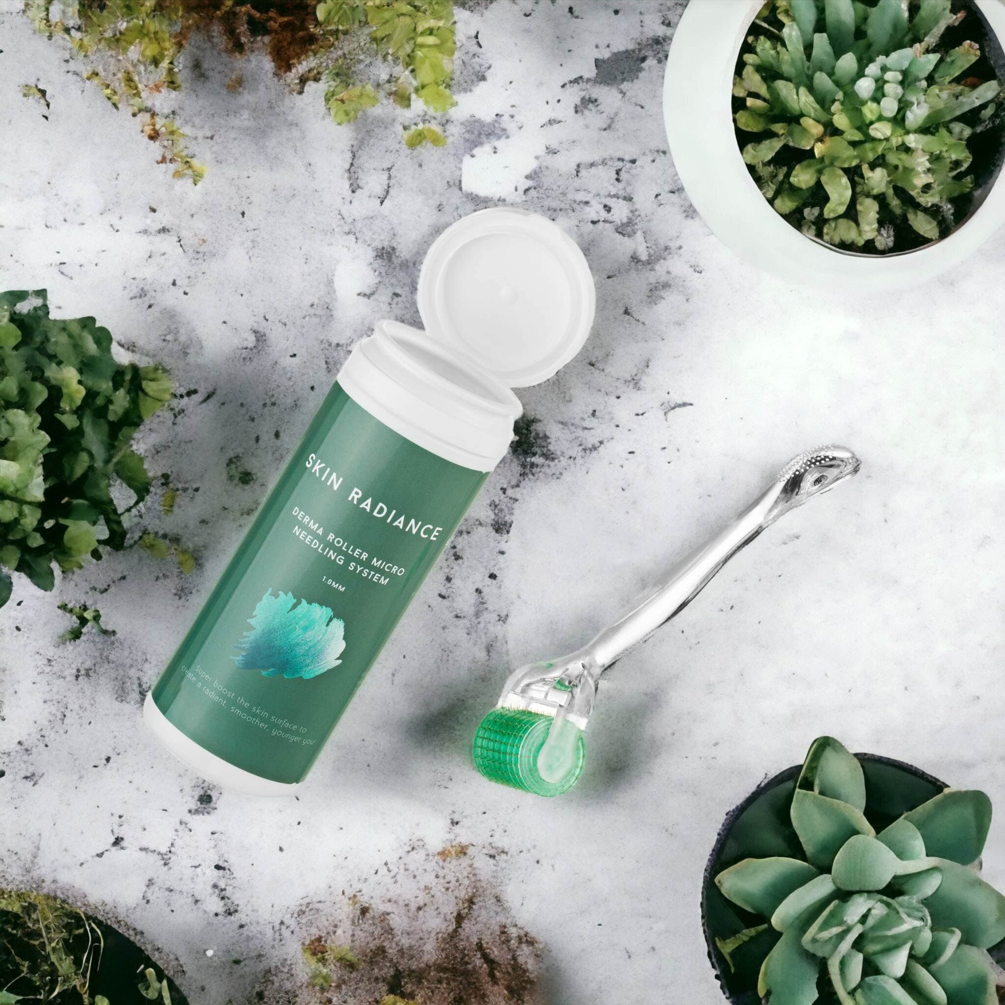 Skin Radiance Derma Roller 1mm - Best Microneedling Roller for Skin, Derma roller for Hair Growth with Amazing Results. Full Dermaroller Instructions Included