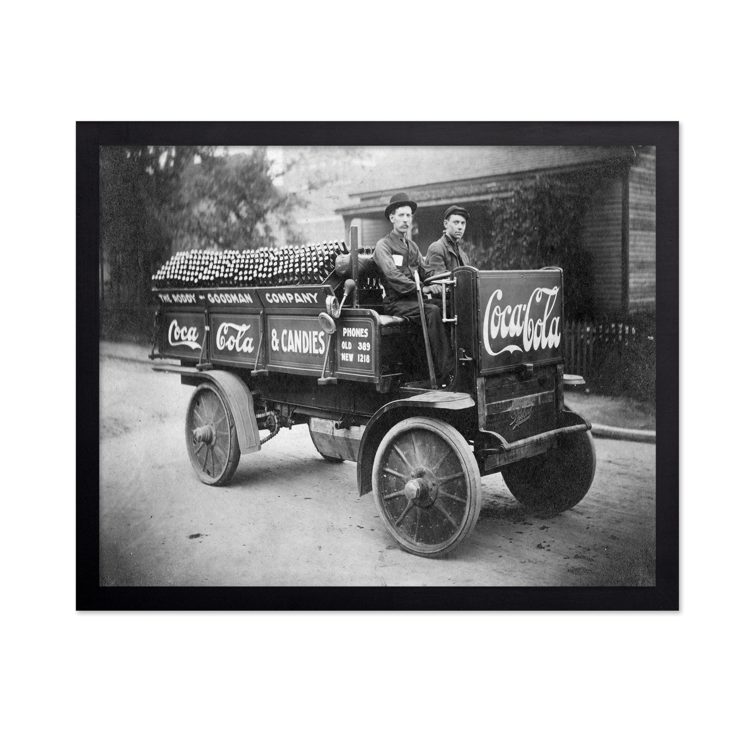 ポスター マスター ヴィンテージ コカ ポスター - レトロ コカ デリバリー トラック プリント - 飲料広告アート - 男性/女性へのギフトに - キッチン、ダイニングルーム、レストランに最適な装飾 11x14 ブラックフレーム