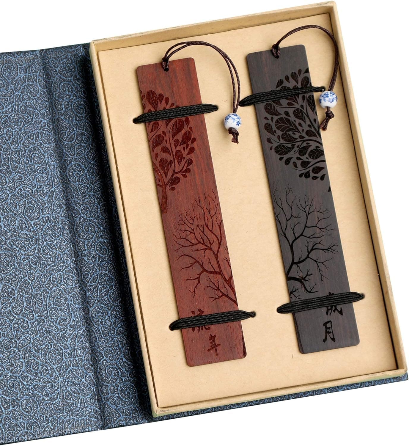 Benting Wood Bookmark For Men Women Book Lovers, Handmade Natural Wooden Carving Mark Bookmarks,Traditional Style Marks Accessories,Birthday Present