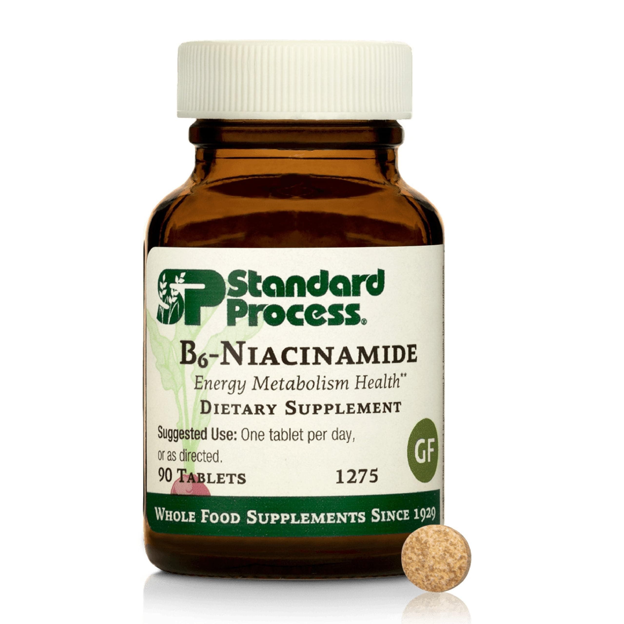 Standard Process B6-Niacinamide - Support Energy Metabolism & Heart Health - Aids Digestive & Blood Circulatory Systems - Gluten-Free, Non-Dairy & Non-Soy - 90 Tablets (90 Servings)
