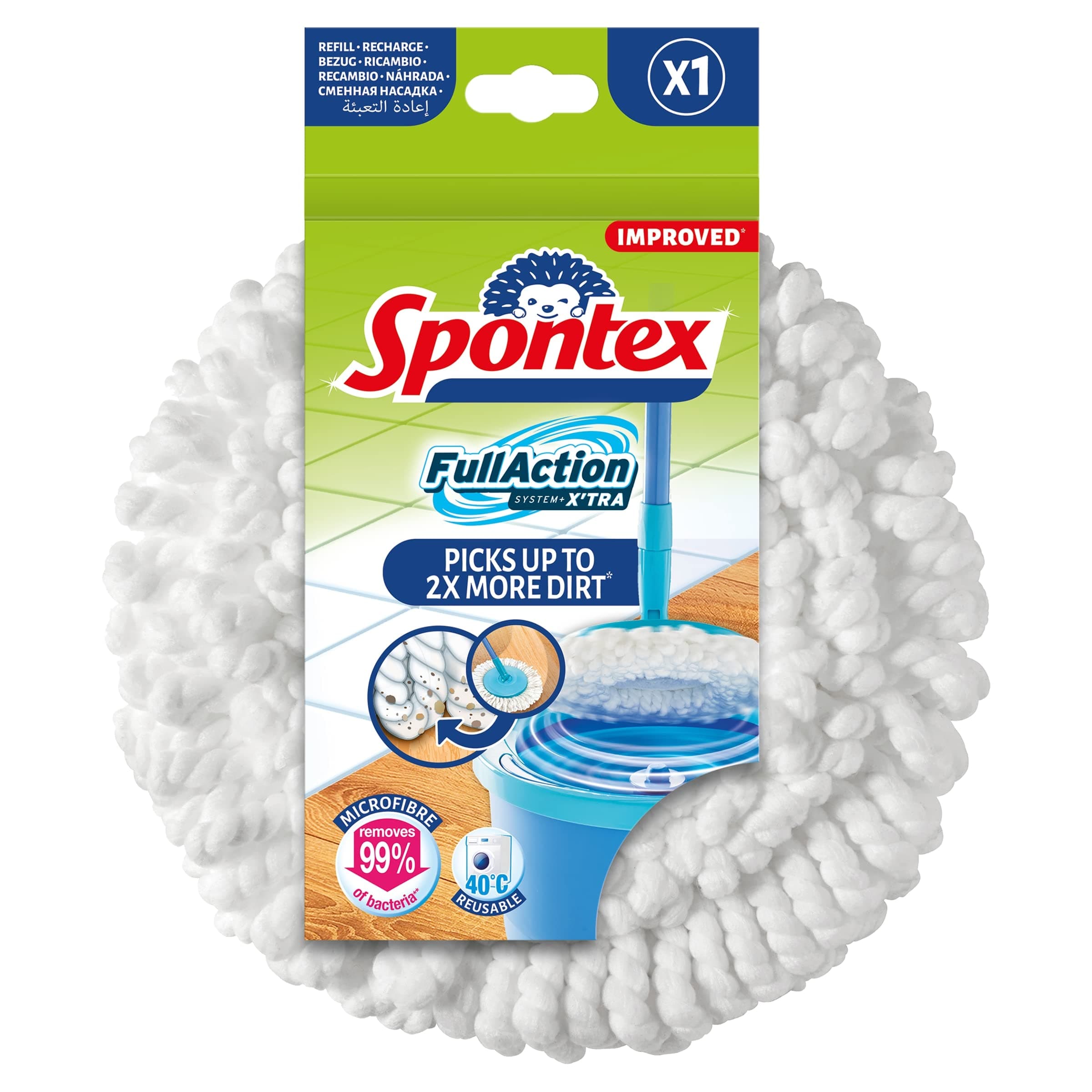 SpontexFull Action System+ Xtra Microfibre Mop Head Refill