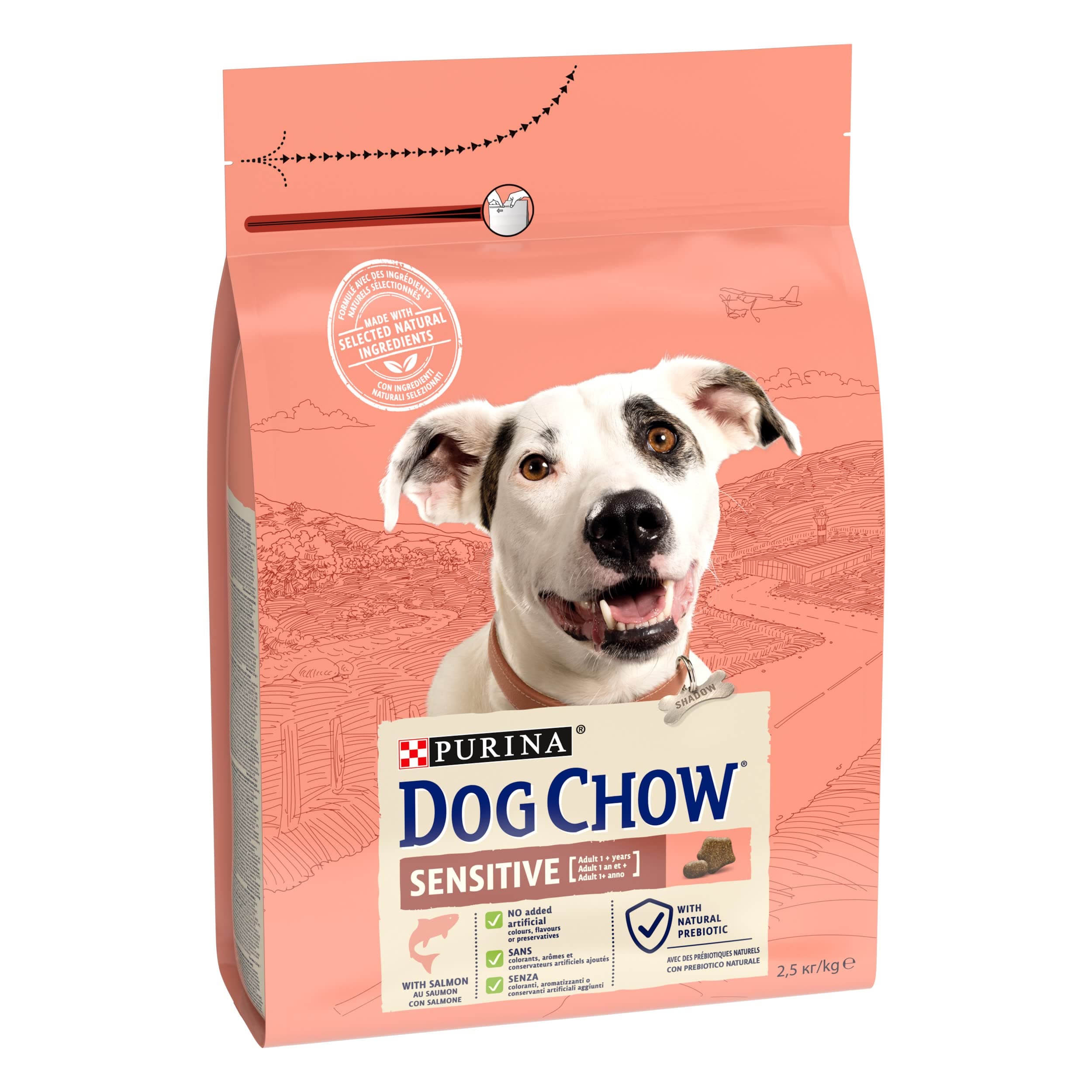 Purina Dog Chow Sensitive With Salmon Dry Dog Food Bag 2.5Kg