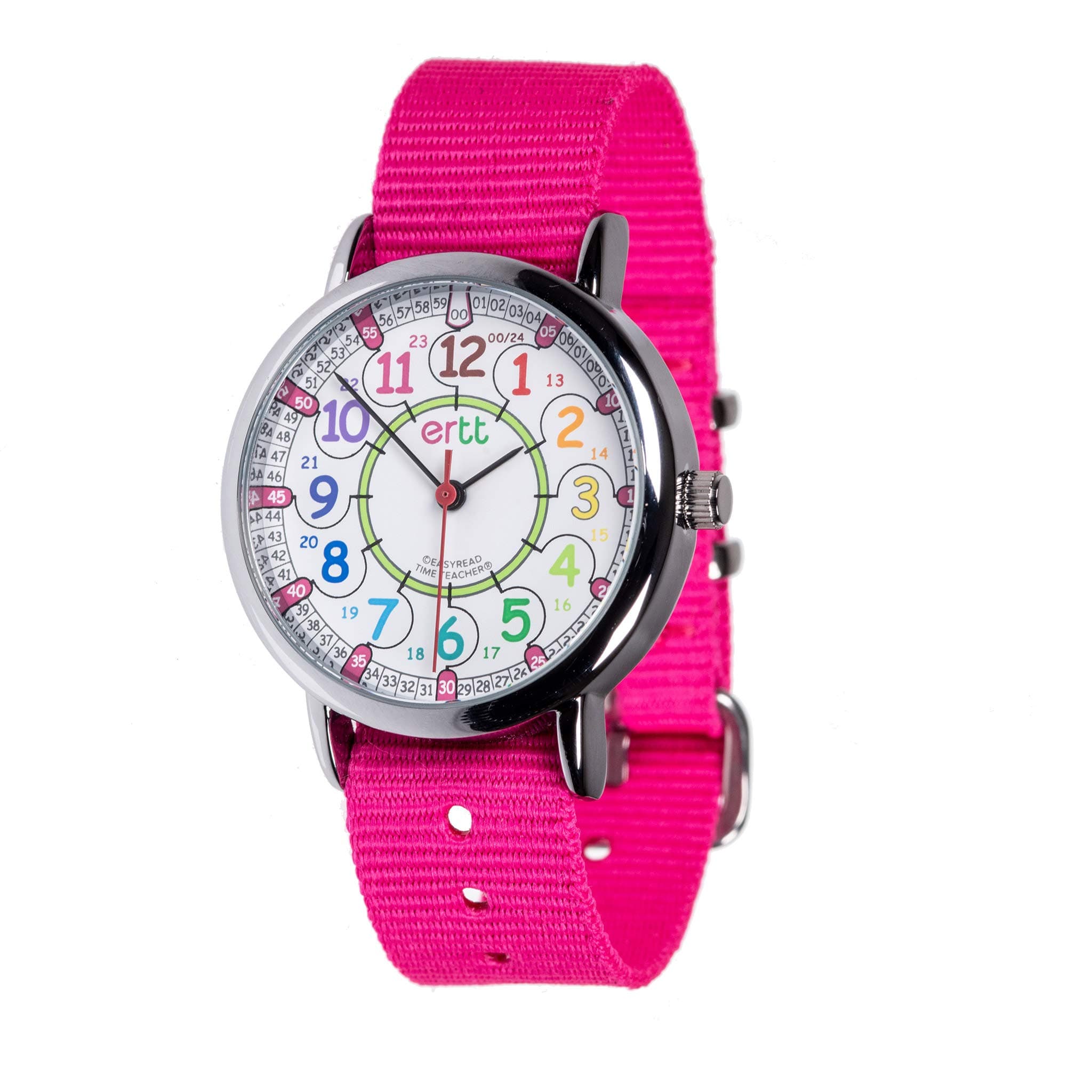 erttEasyRead Time Teacher - Teaching Watch For Kids - Boys & Girls Analog Watch - Kids Learning Watch - Learn to Tell The Time Wrist Watch For Kids - 2 Step Time Teacher Watch - 12-24 Hr Easy to Read Dial