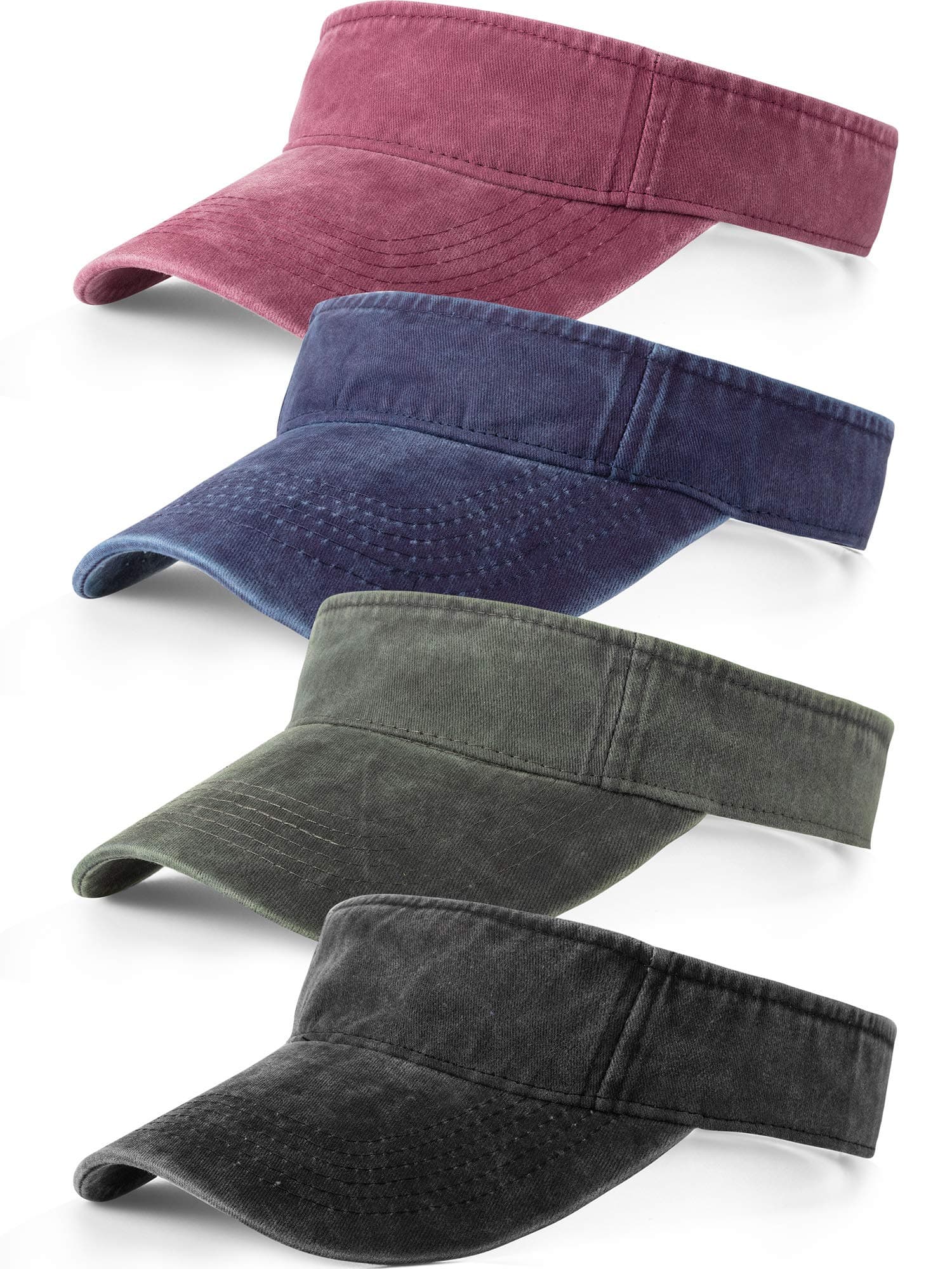 Geyoga 4 Pieces Sun Visor Sports Adjustable Visor Sport Wear Athletic Golf Hat for Men Women