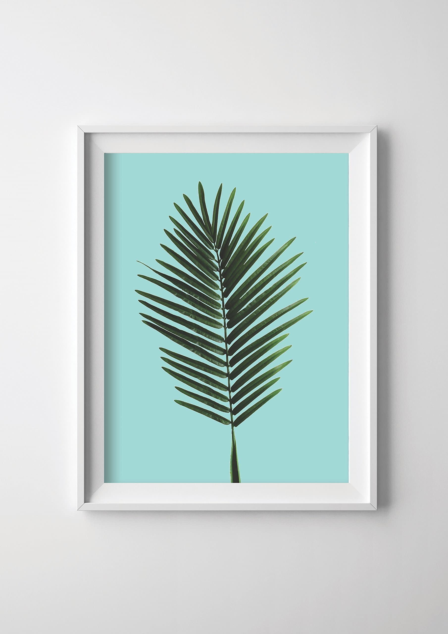 Fern Leaf Print on Mint 8x11.5