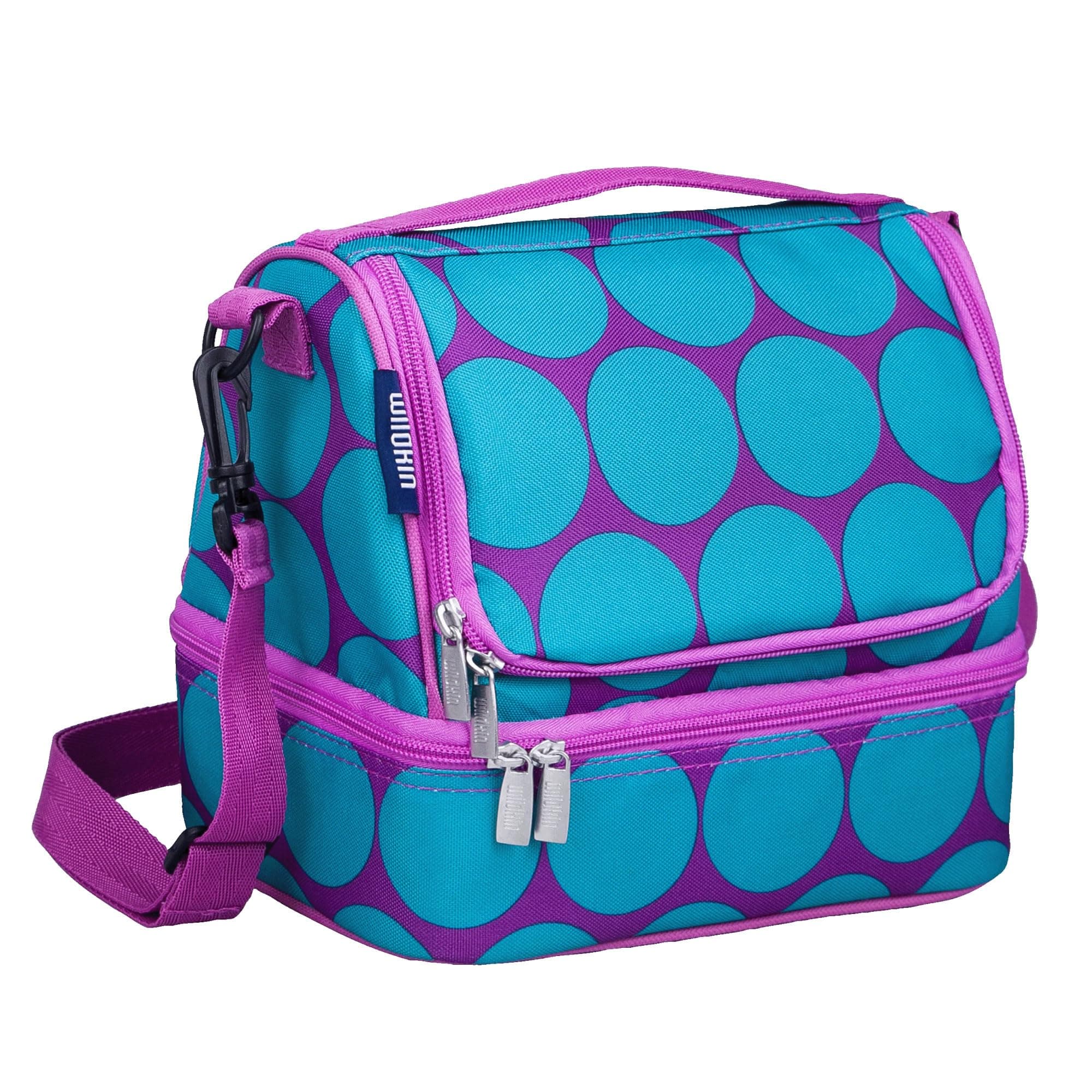 Wildkin Two Compartment Insulated Lunch Bag for Kids – School & Travel Ready - Big Dot Aqua