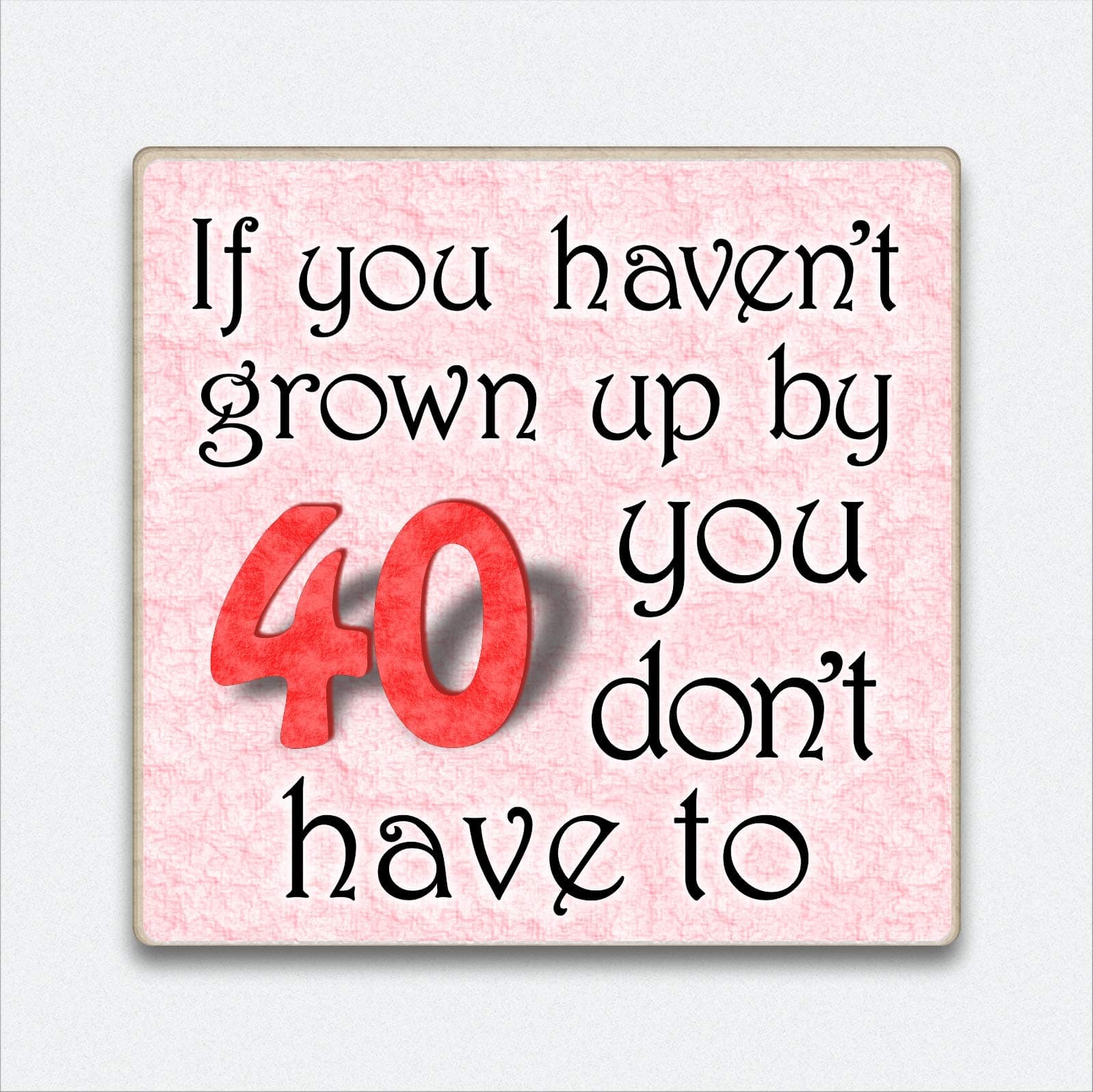Pink Fridge Magnet Wooden 40th Birthday Gift 40 Token present