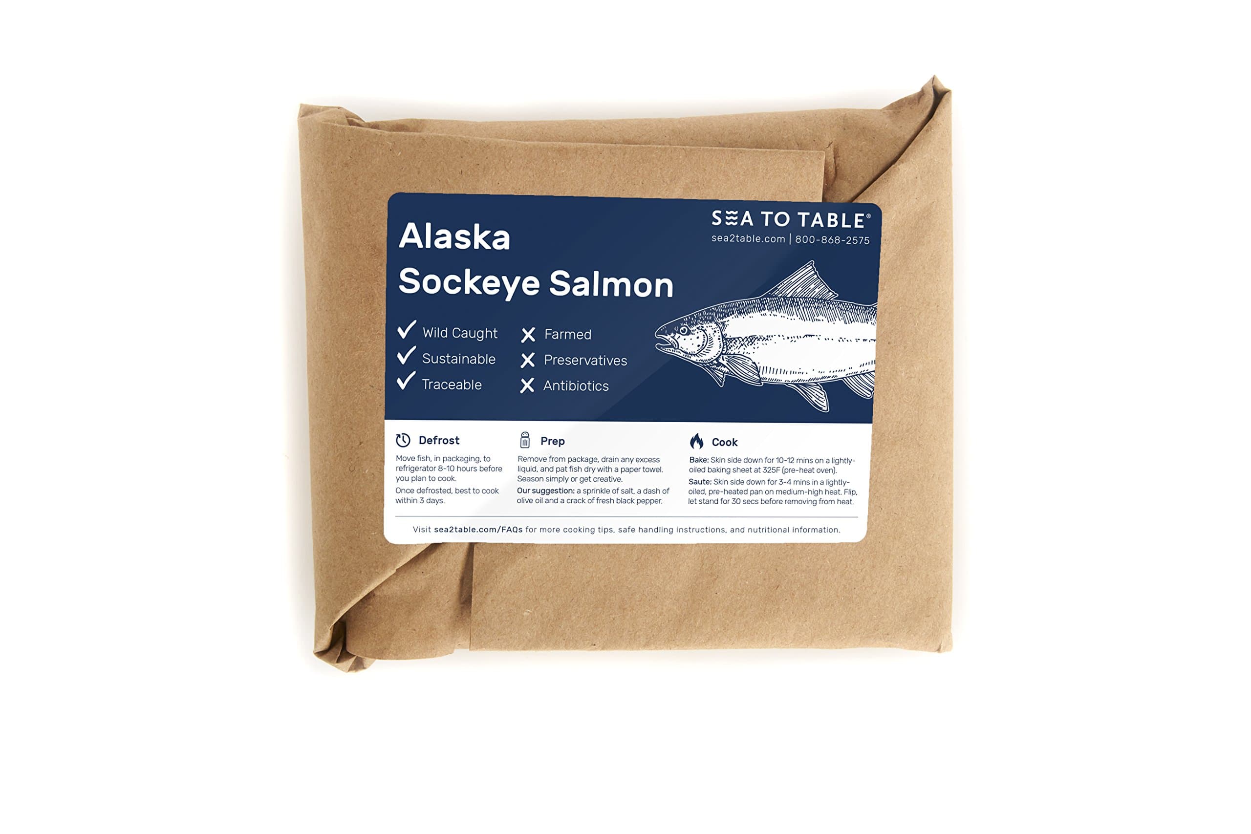 Sea to Table Wild-Caught Alaska Sockeye Salmon Fillets, 12 oz.