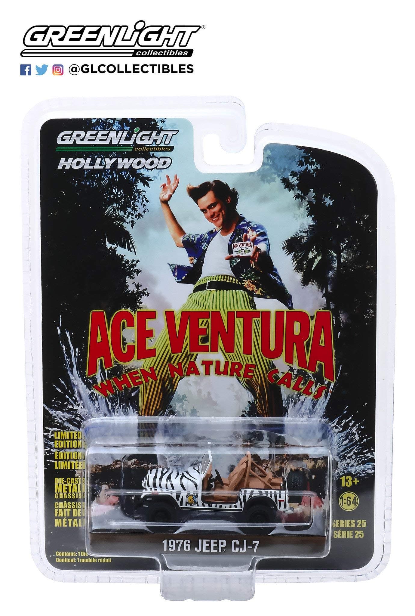 Greenlight 1:64 Hollywood Series 25 - Ace Ventura: When Nature Calls (1995) - 1976 Jep CJ-7 44850-A