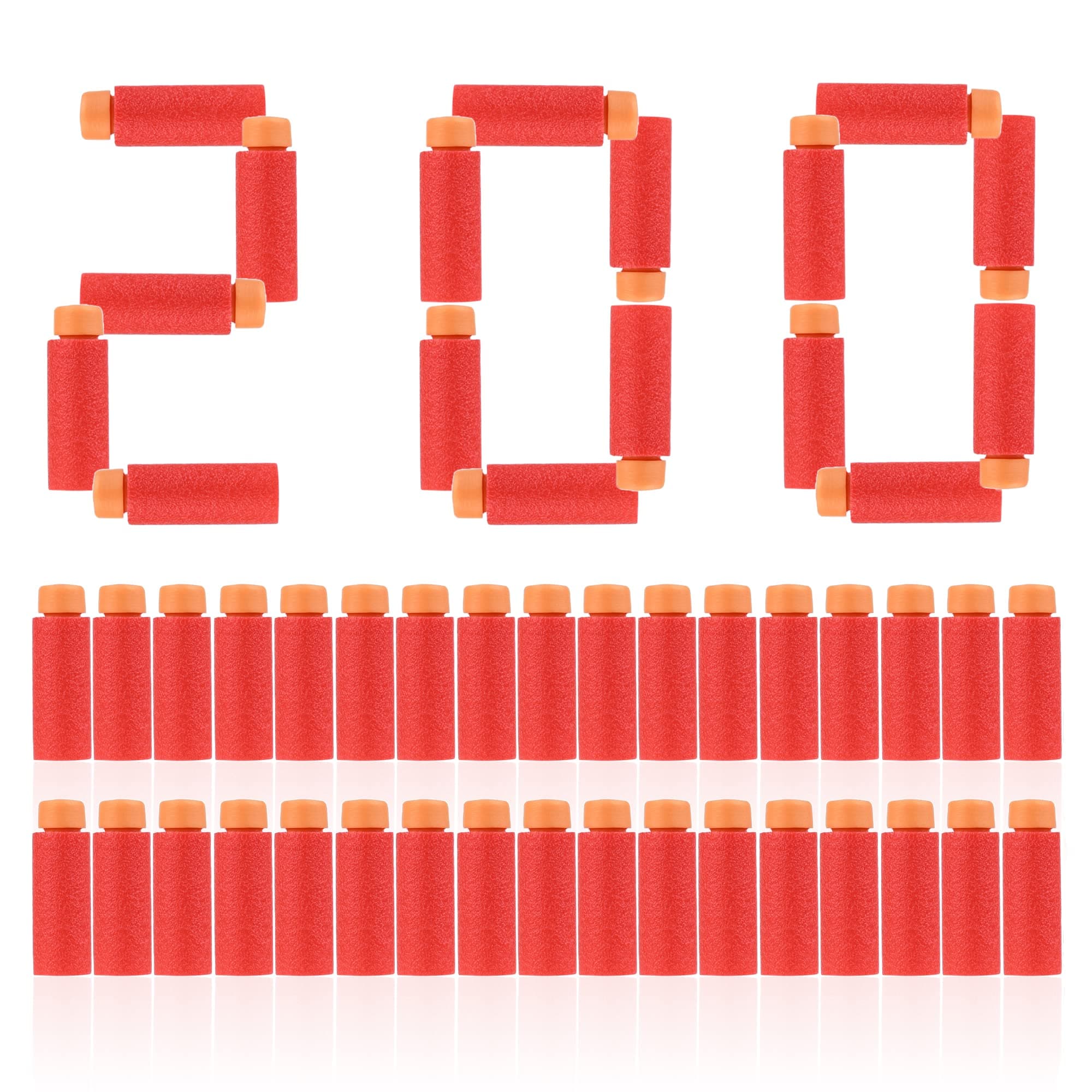 200pcs 2nd Generation High-End of Half-Lenth Soft Dart, Soft Short Dart for Adventure Force Nexus Pro and Worker Swift (Red Orange)