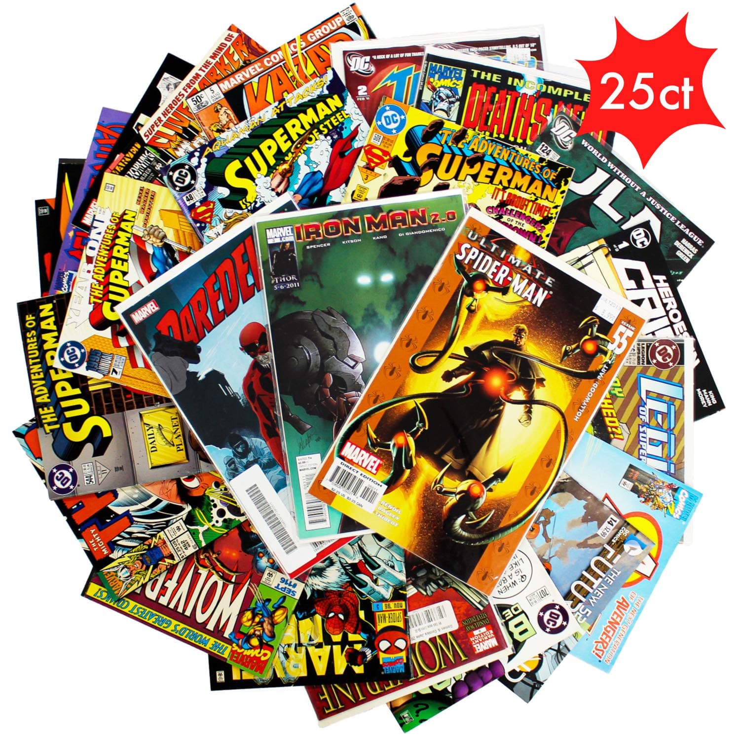 Comic Book Collection Gift Pack | Lot of 25 Unique Marvel & DC Comic Books for Kids 6-8 | Good Condition or Better Marvel Gifts for Men | Perfect Marvel Comics Gift by Cosmic Gaming Collections