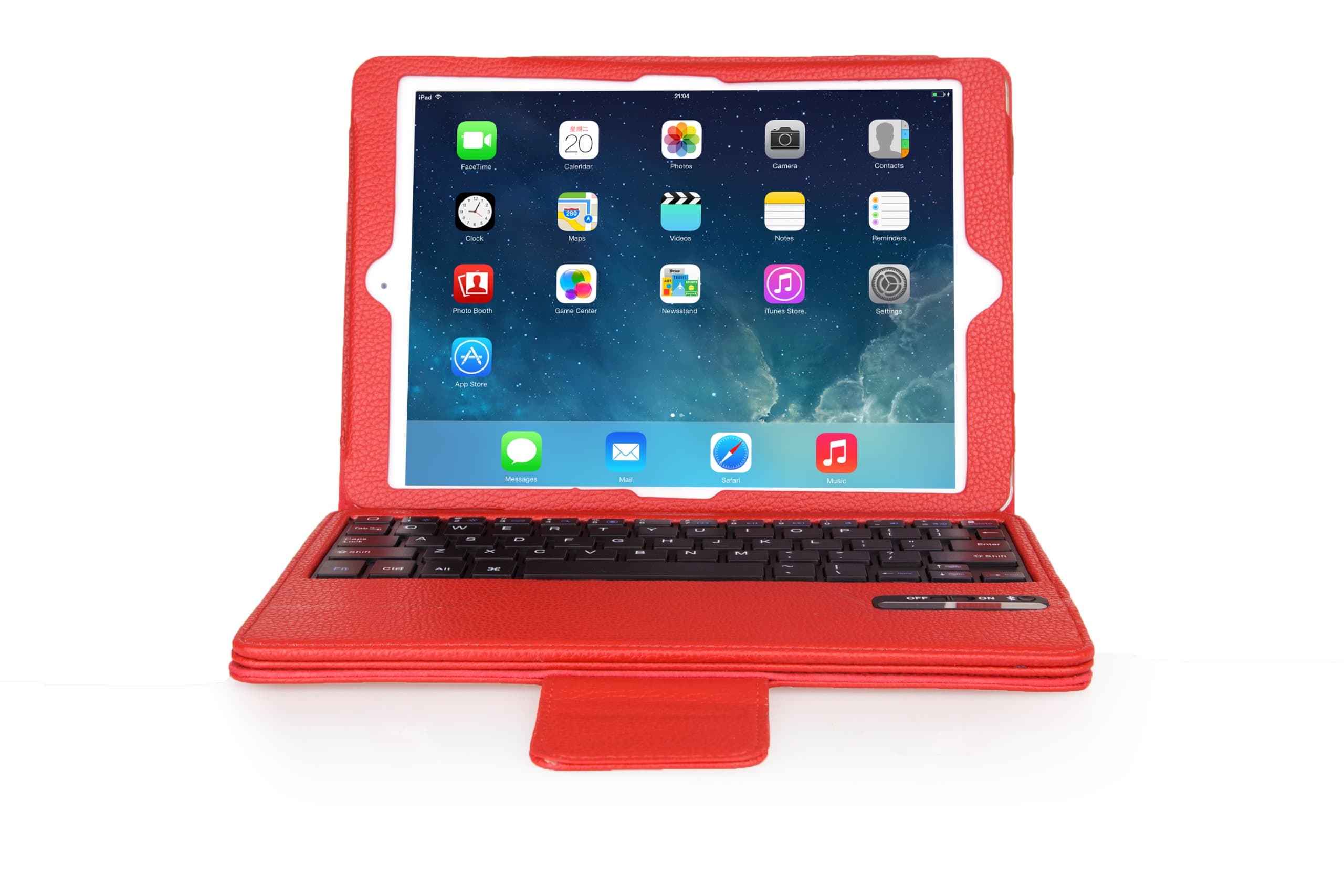 Bluetooth Keyboard Case for iPad Air (Red)