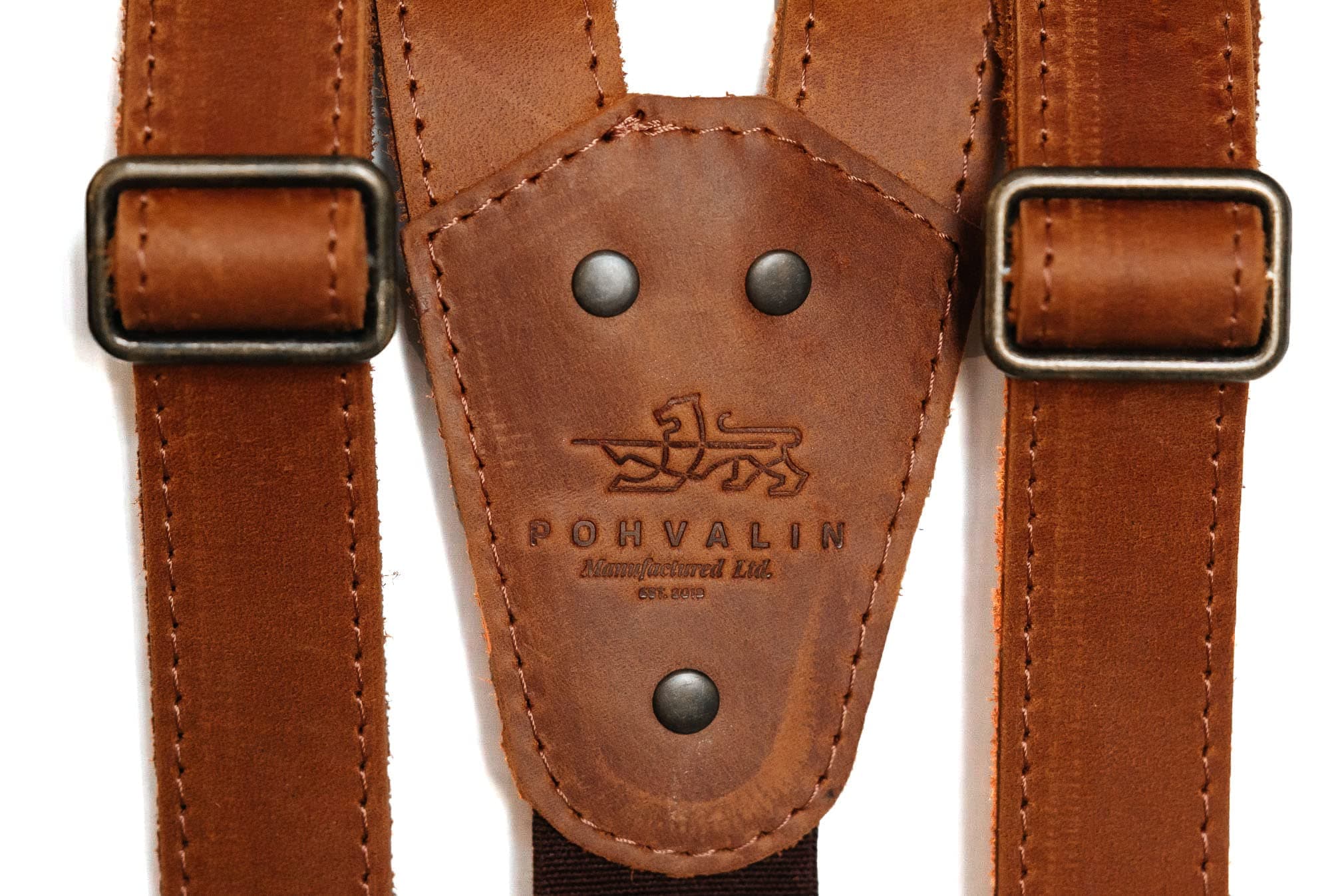 Leather suspenders button for men Groomsmen suspenders Wedding suspenders (Brown)