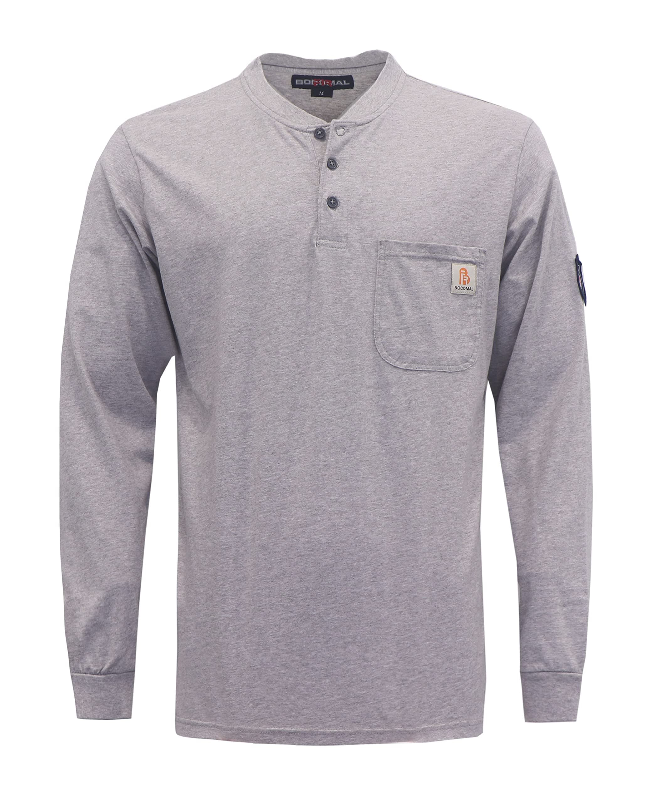 FR Shirts Flame Resistant Shirt 5.5oz 100% Cotton Light Weight CAT2 Fire Retardant Henley Shirts