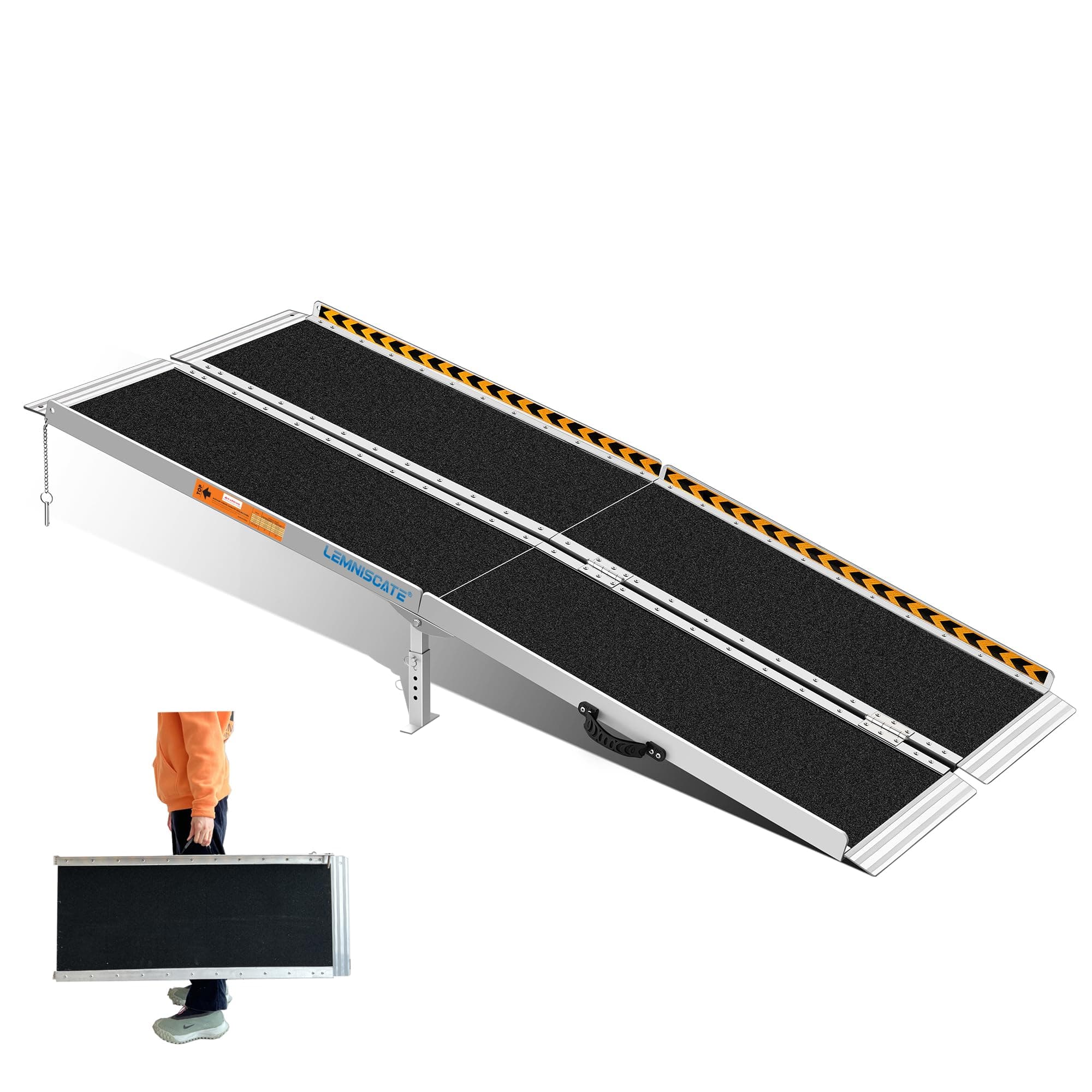LEMNISCATE Wheelchair Ramp 6FT,72" Lx31 W,Non-Slip Portable Ramps for Wheelchair for Home Steps,Foldable Aluminum Handicap Ramps for Homes,Entry，Shed,Steps,Stairs,Handicaps,Doorways,Curbs,Walkers