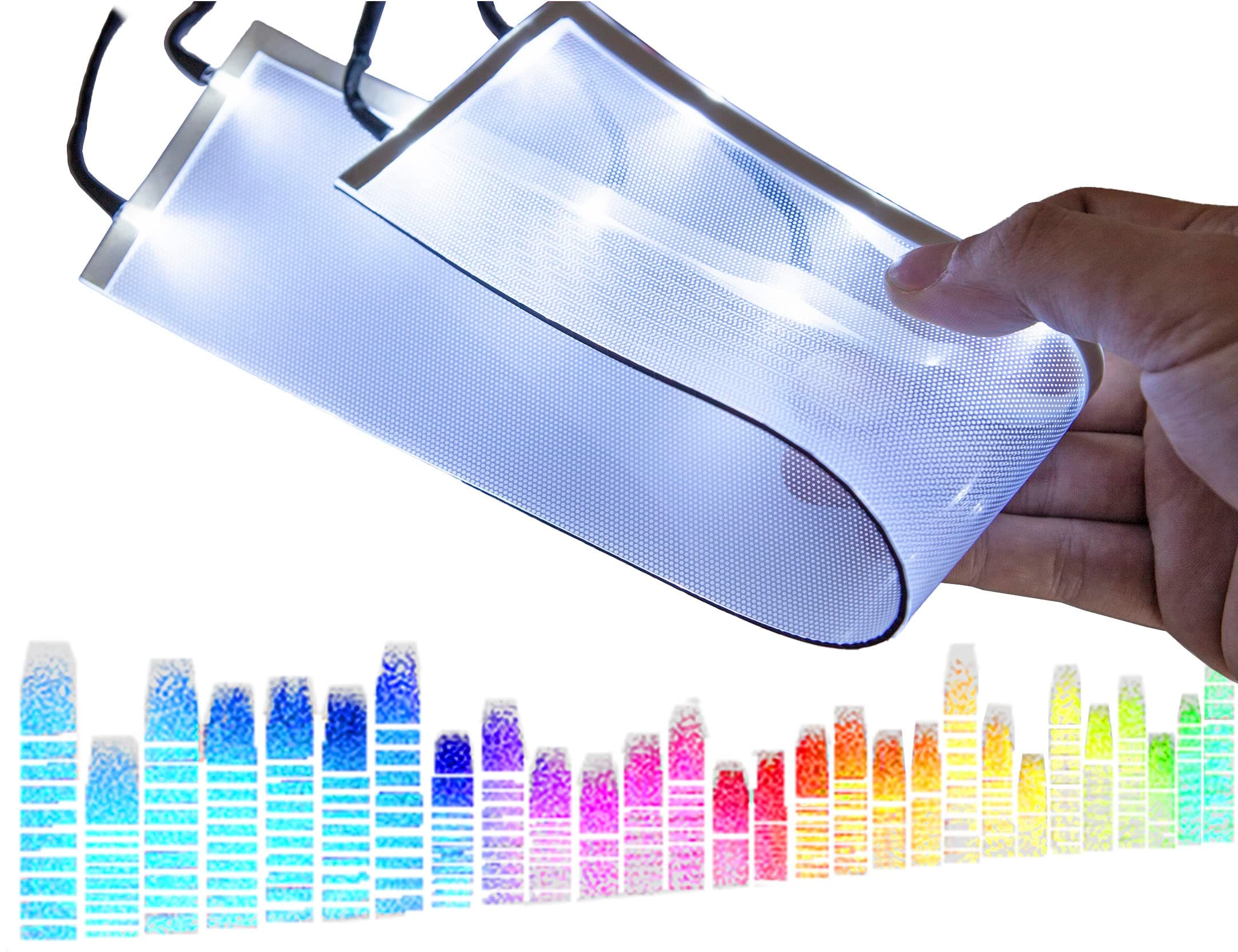 [ Rectangular RGB & Dynamic Pattern ] Batman led Light Decorations Flexible Helmet Lights Cosplay DIY kit RGB Superhero for Men Gifts - Dynamic Color RGB