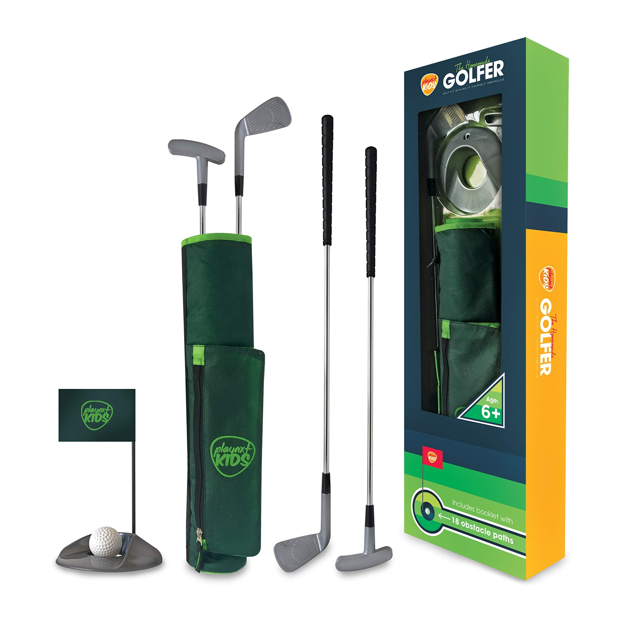 Golf Set for Kids – Indoor & Outdoor Mini Golf Game with 2 Clubs, 3 Balls, Putting Hole & Flag – Educational Obstacle Course Toy & Gift for Boys & Girls Age 6, 7, 8 Year Olds