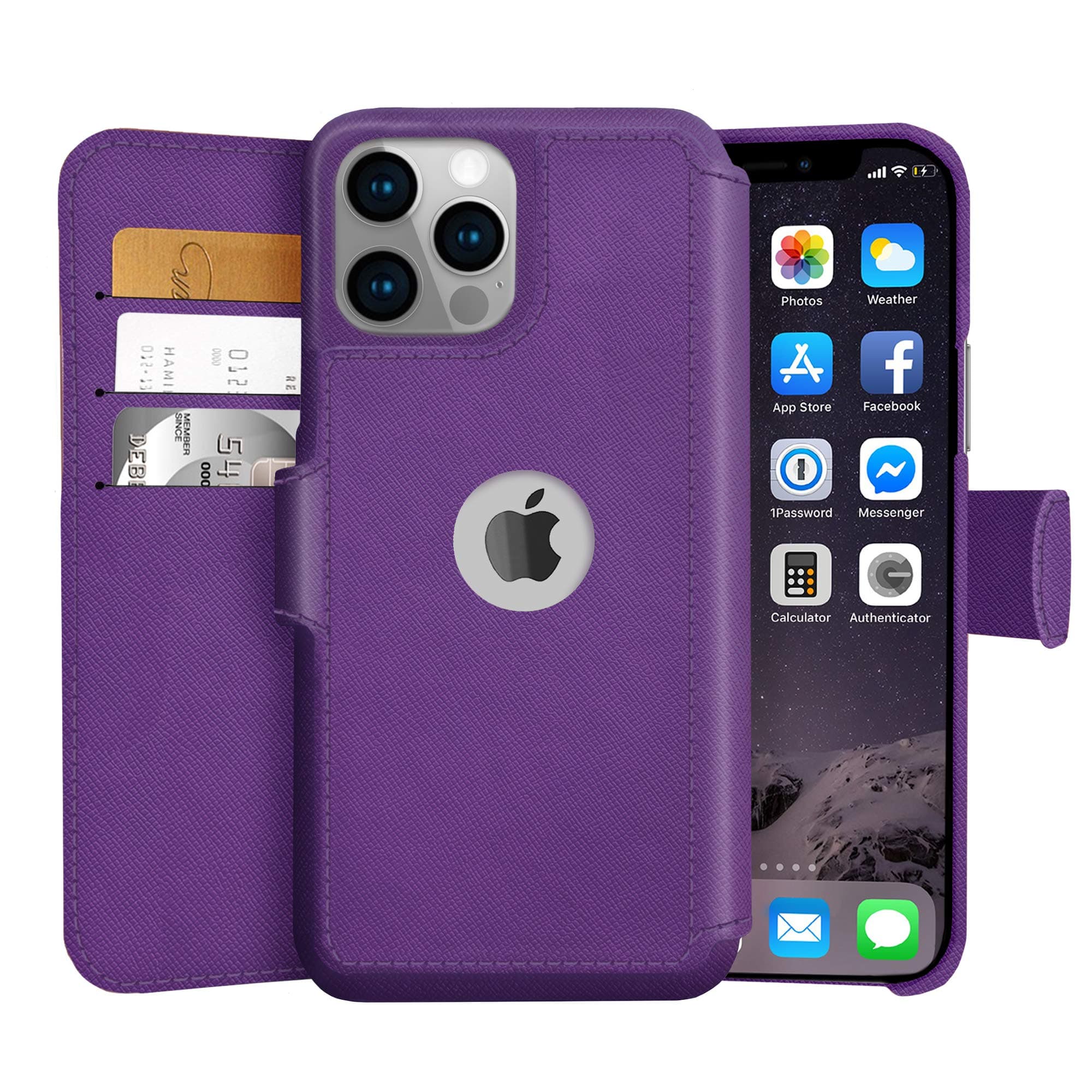 LUPA Legacy iPhone 11 Wallet Case for Women and Men - Case with Card Holder - [Slim + Durable] - Faux Leather -Flip Cell Phone case- i Phone 11 Purse Cases - Folio Cover - Purple