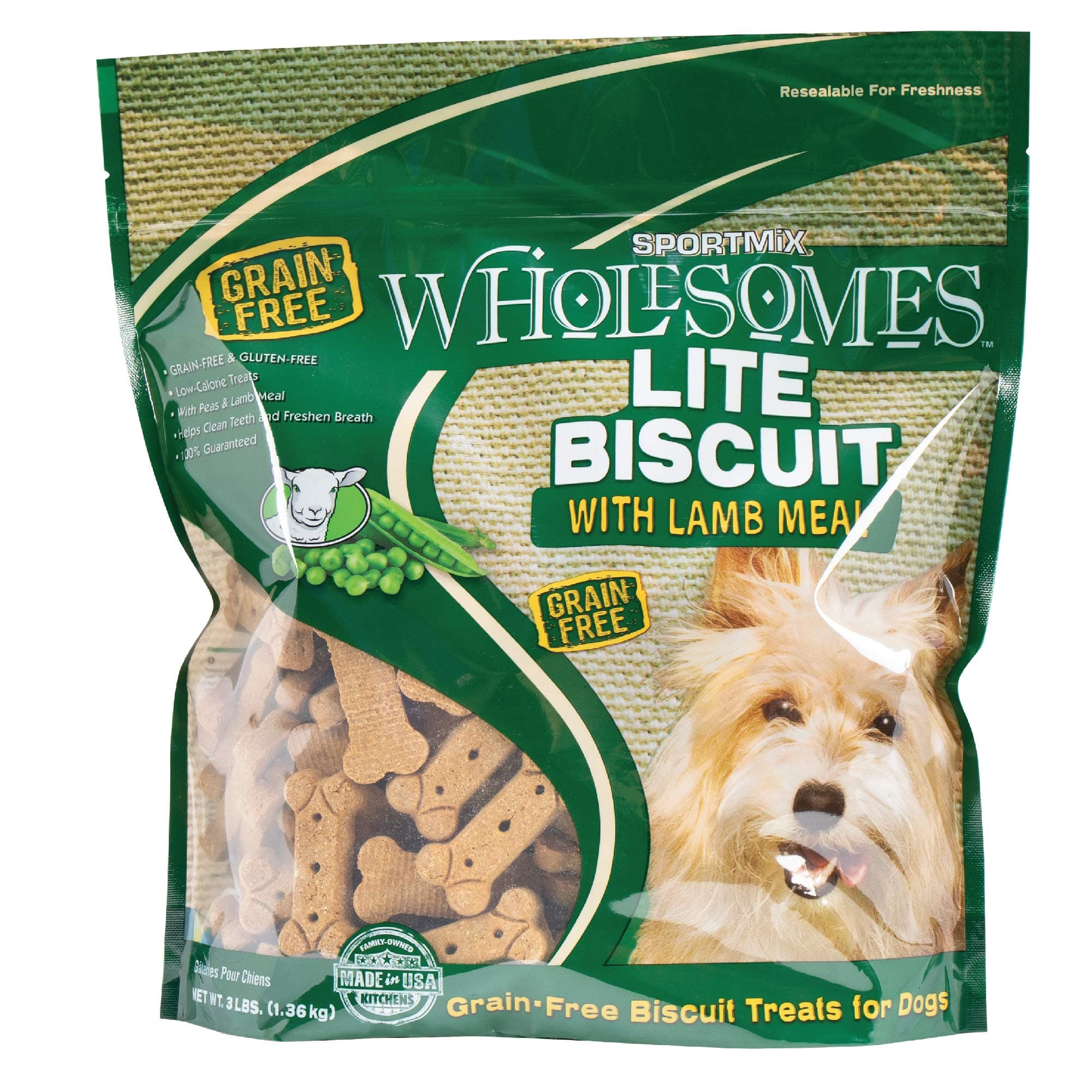 Sportmix Wholesomes Lite Biscuit With Lamb Meal Grain Free Dog Treats, 3 Lb.