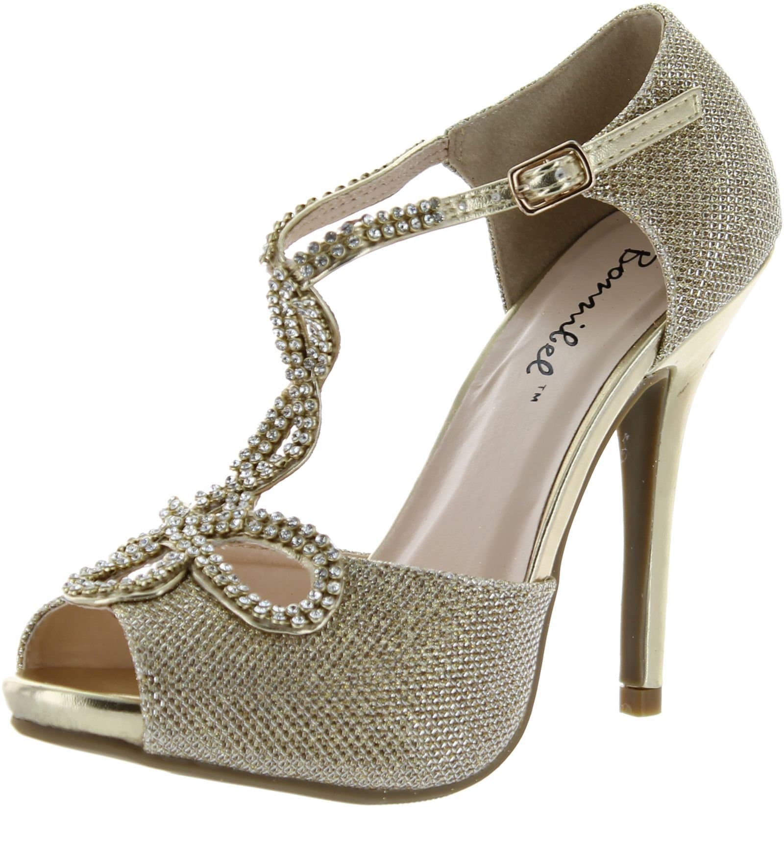 Womens Shiny Heel Glitter Evening Wedding Promo Sandals Shoes