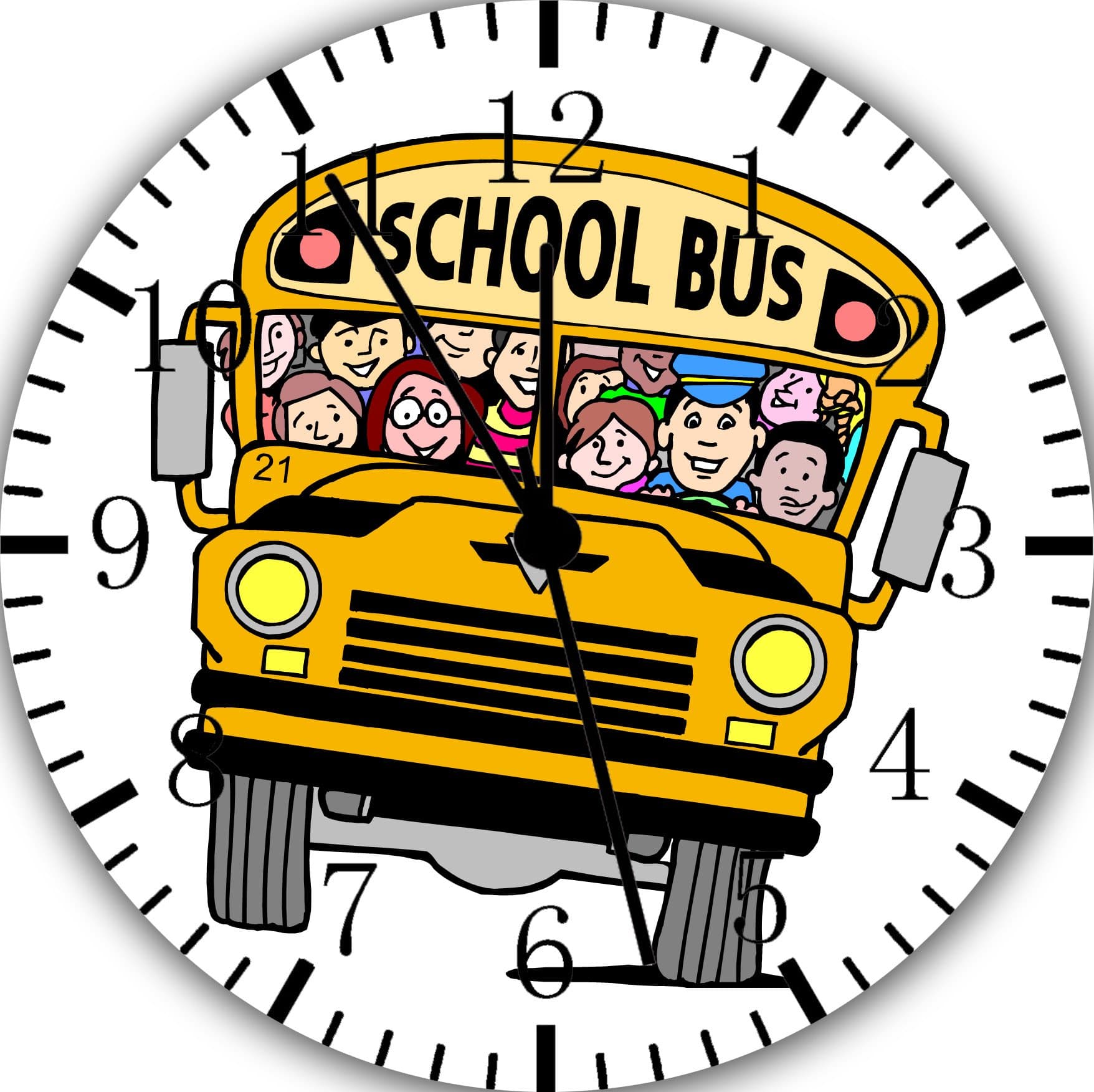 School Bus Frameless Borderless Wall Clock W203 Nice For Gift or Room Wall Decor