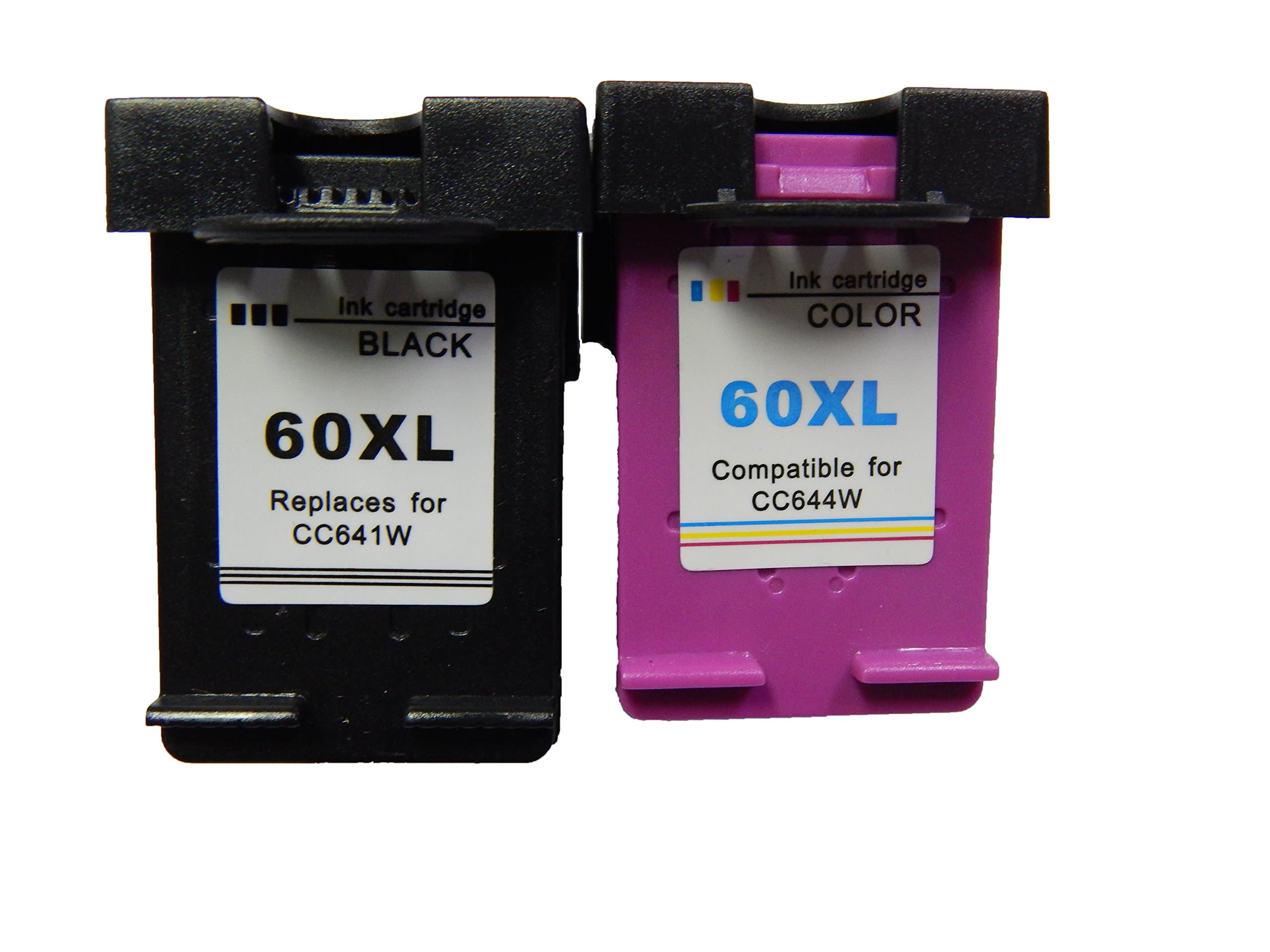 Remanufactured for HP 60XL Ink Cartridge CC641WN CC644WN Combo Pack (2 Pack, Black & Tri-Color) New Version for HP Photosmart D110A C4680 C4780 Envy 100 110 111 120 114 Deskjet D1660 F4200 F4480