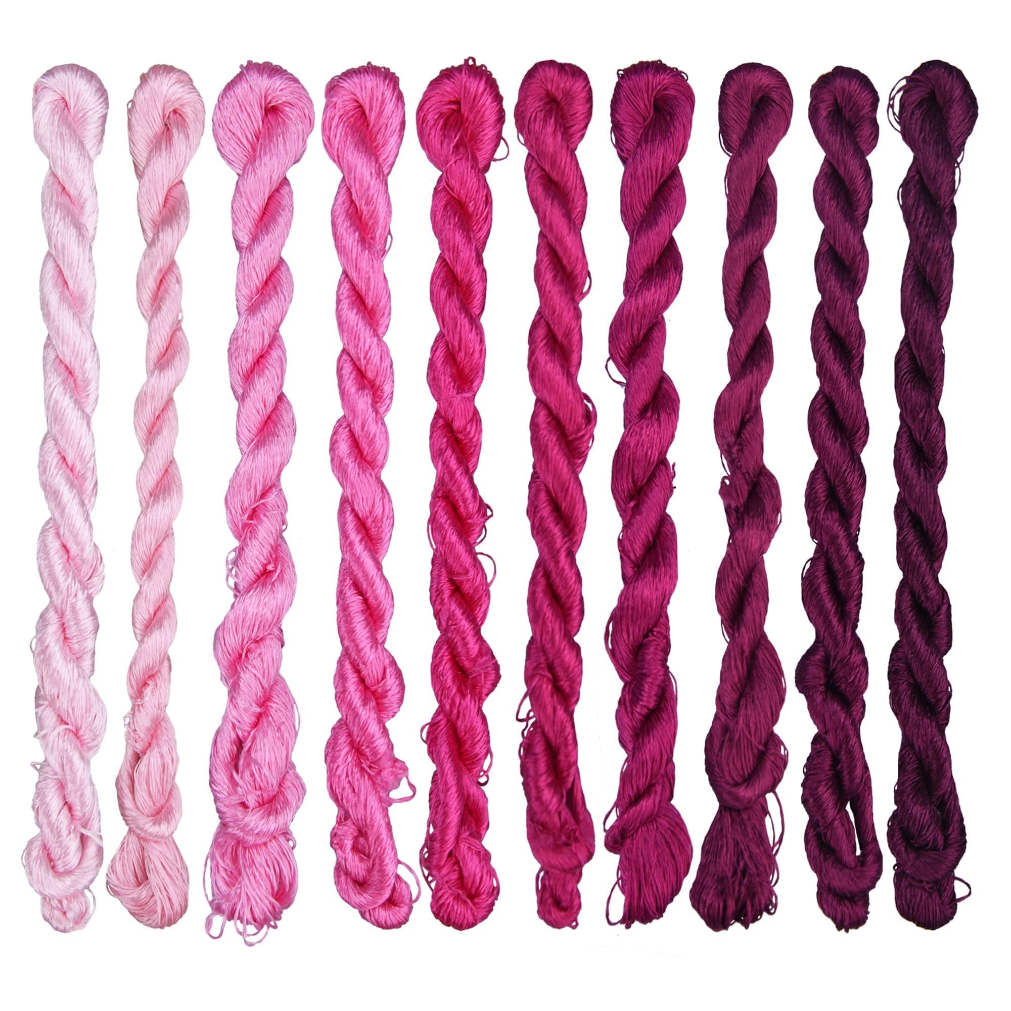 Natural 100% Silk Thread, Handmade Embroidery Thread Silk Floss 10 Colors 110m Each (25)