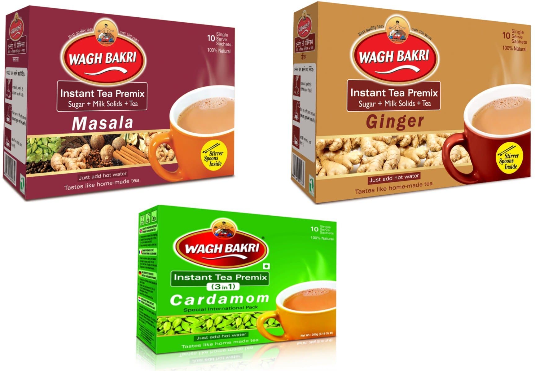Instant Tea Premix Elaichiginger & Masala Combo Pack