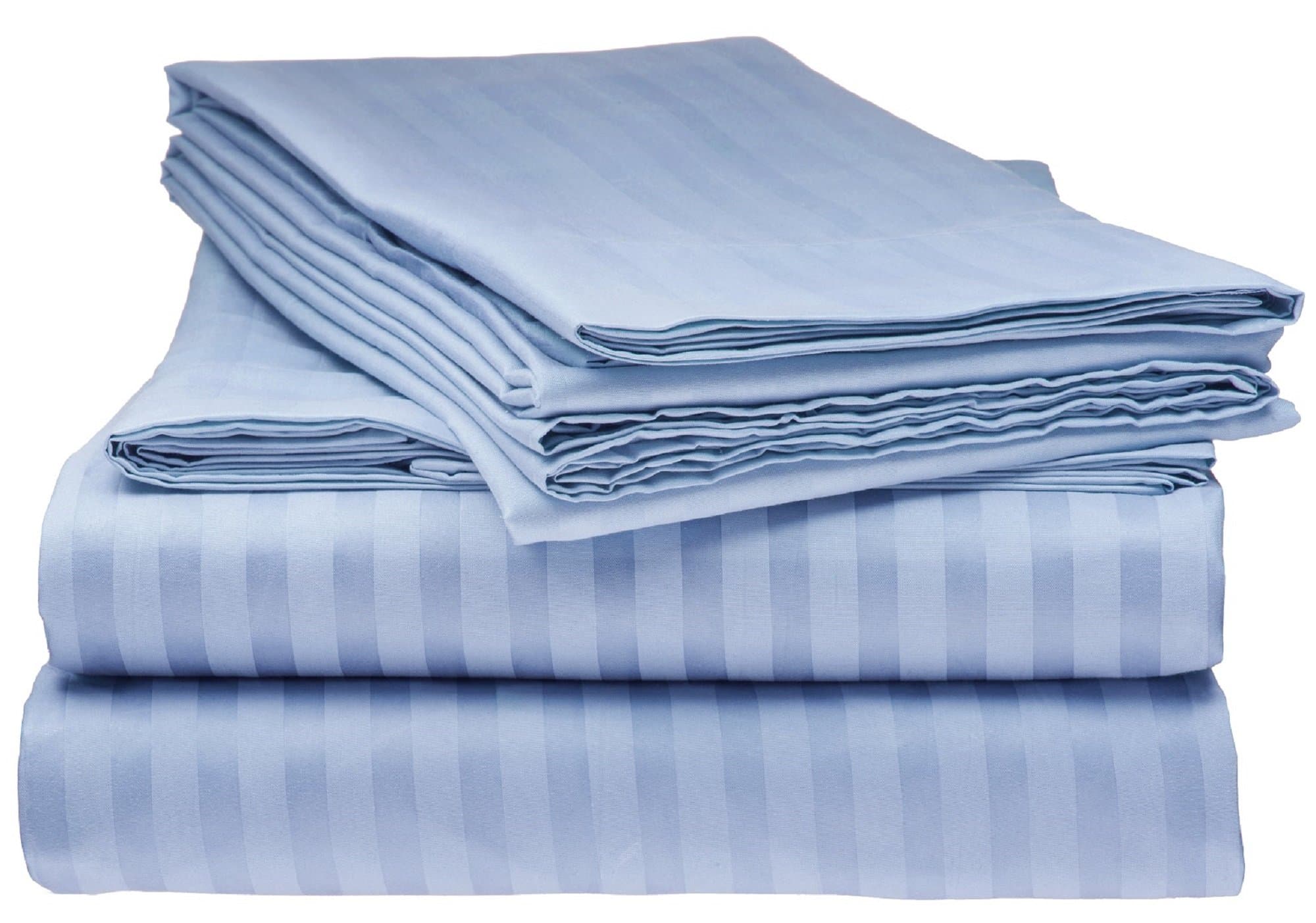 Italian Collection ITALIAN 1500 Thread Count 4PC FULL Sheet Set, Striped LIGHT BLUE