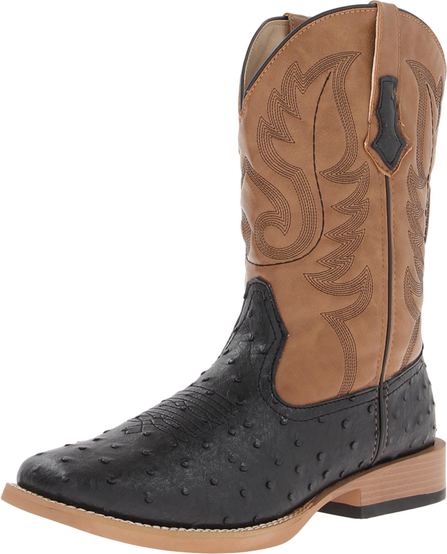 ROPERMen’s Bumps Cowboy Boot – 10-1/2" Shaft - Square Toe Boots, Pull-On Western Boots for Men, Durable Faux Leather & Padded Insole
