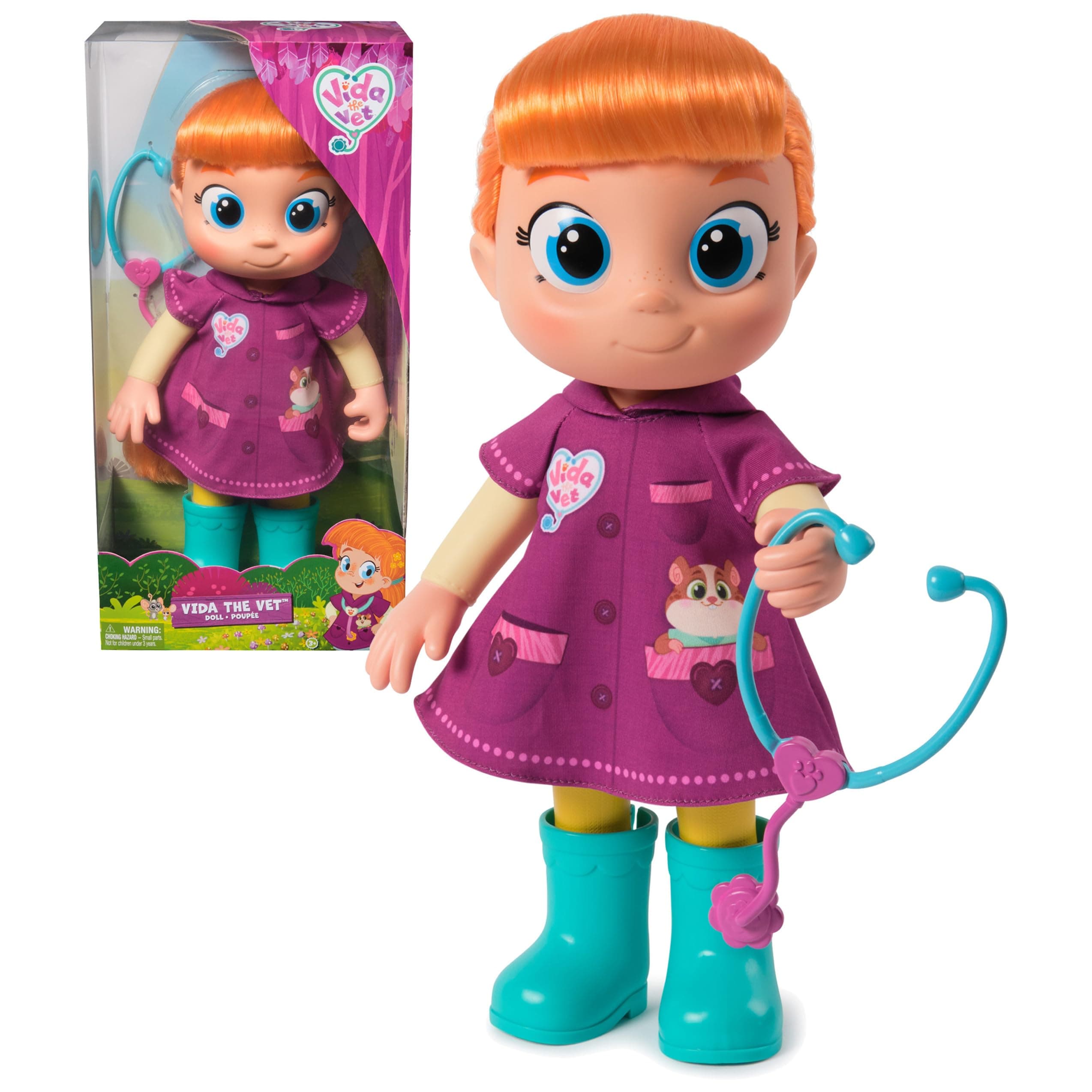 Vida Toddler Doll, 13-Inch Tall Toy Doll with Rooted Red Hair & Doctor Kit Accessories, Kids Toys for Girls & Boys Ages 3 and up