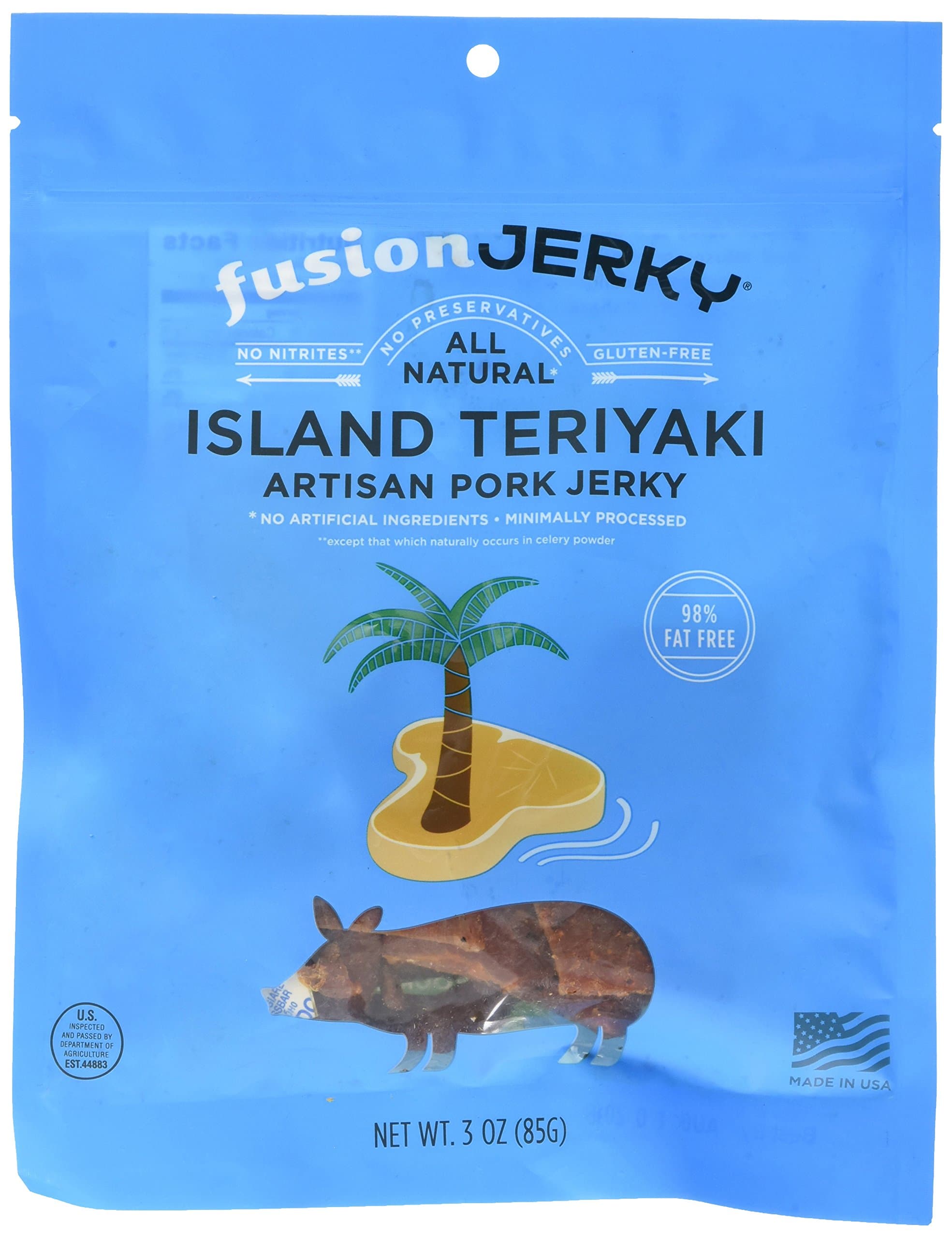 Fusion Jerky Artisan Pork, Island Teriyaki, 3 Ounce