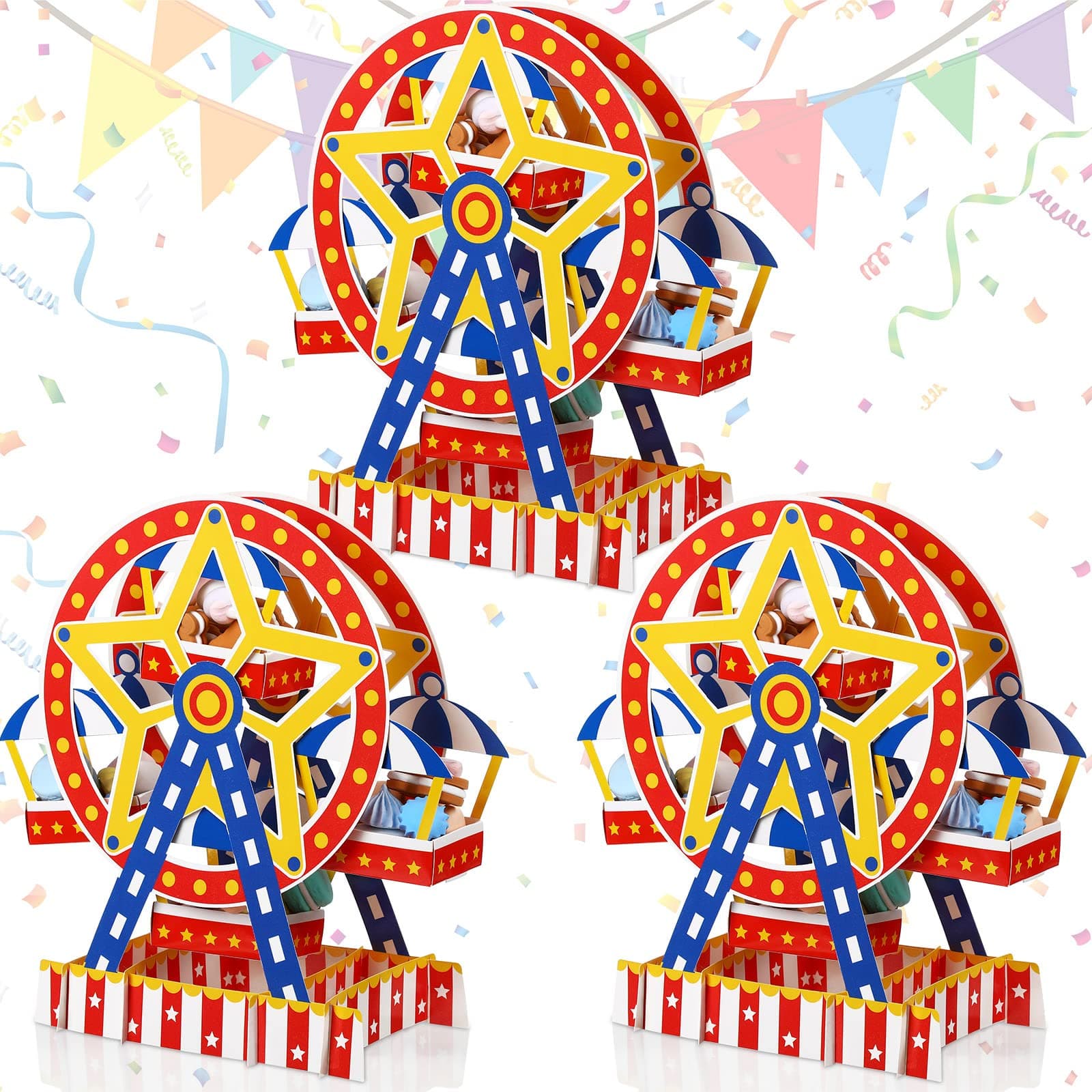 Epakh Carnival Ferris Wheel Centerpiece Carnival Theme Party Decorations Cake Holder Circus Favor Supplies for Candy Desserts Cake Ferris Wheel Party Decorations