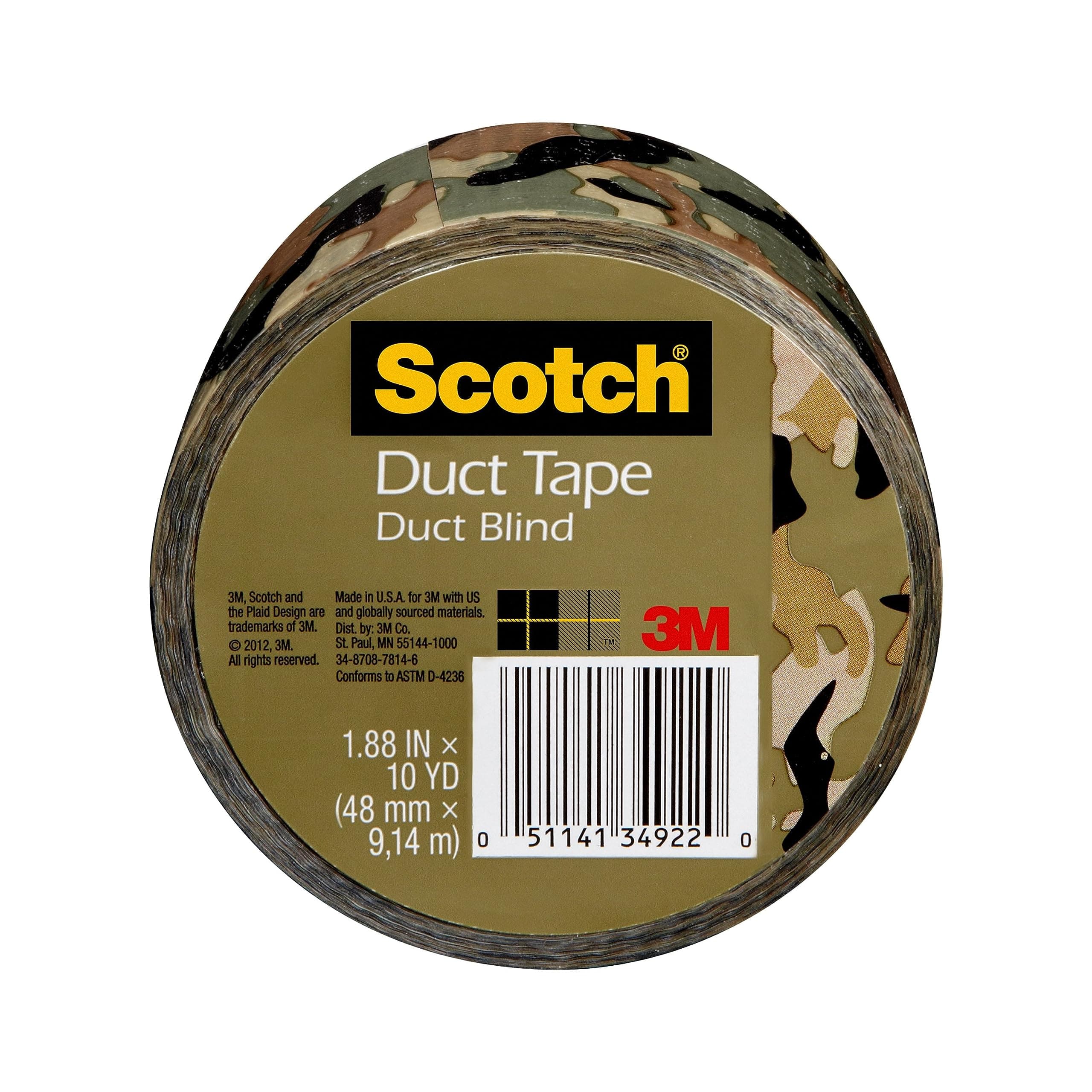 Scotch Duct Tape, Duct Blind, 1.88-Inch by 10-Yard