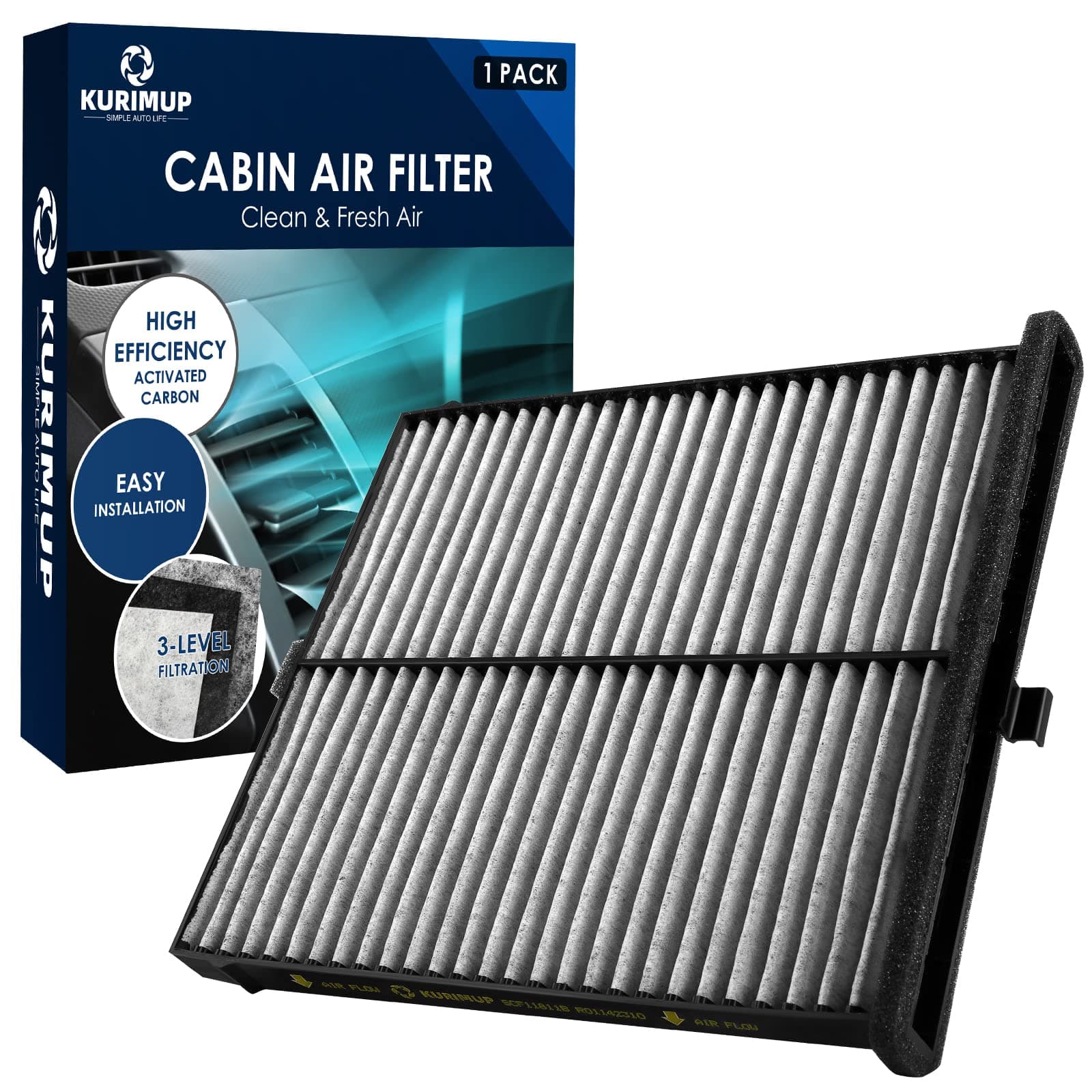 Premium Cabin Air Filter with Activated Carbon,Replacement for CF11811, Fit for Mazda 3 (2014-2018)/6 (2014-2021)/CX5.