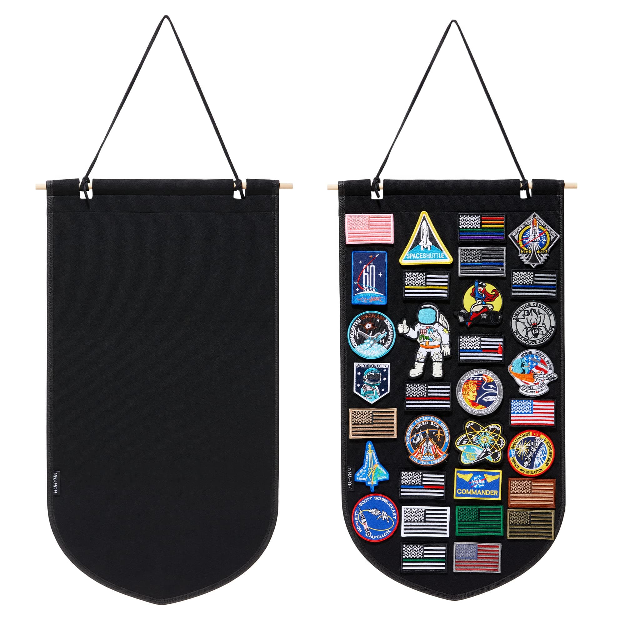 Patch Display, Wall-Mount Patch Holder, Hanging Patch Organizer for Hook & Loop Patch Collections(NO Accessories Included) (Black)