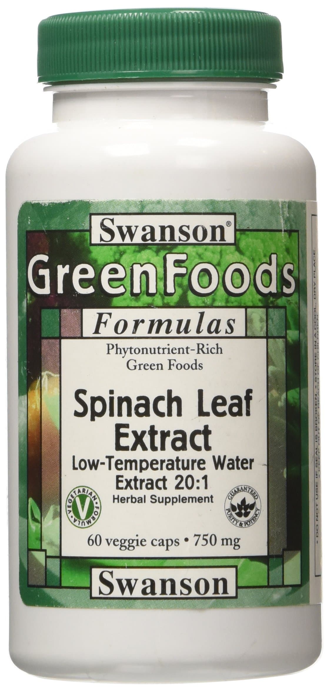 Spinach Leaf Extract 20:1 750 mg 60 Veg Caps