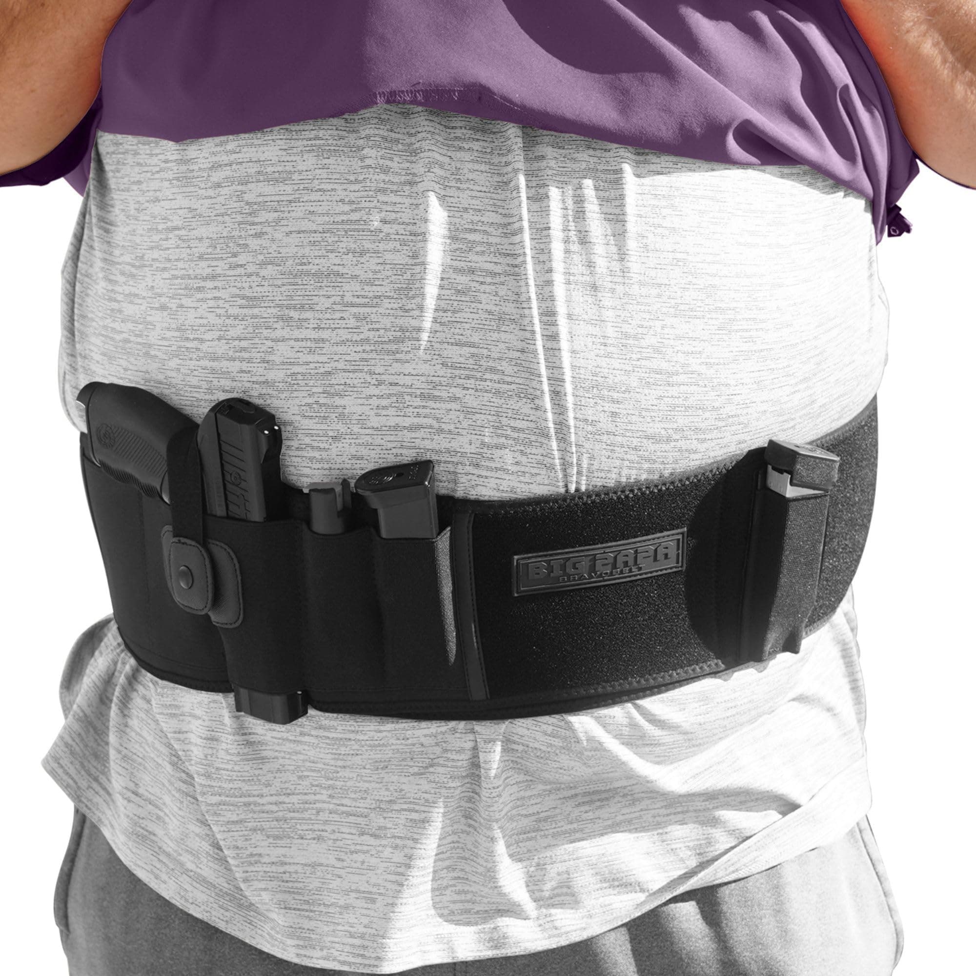 BravoBelt - Big Papa Edition - Belly Band Holster XXL (Black) - Fits up to 65" Belly